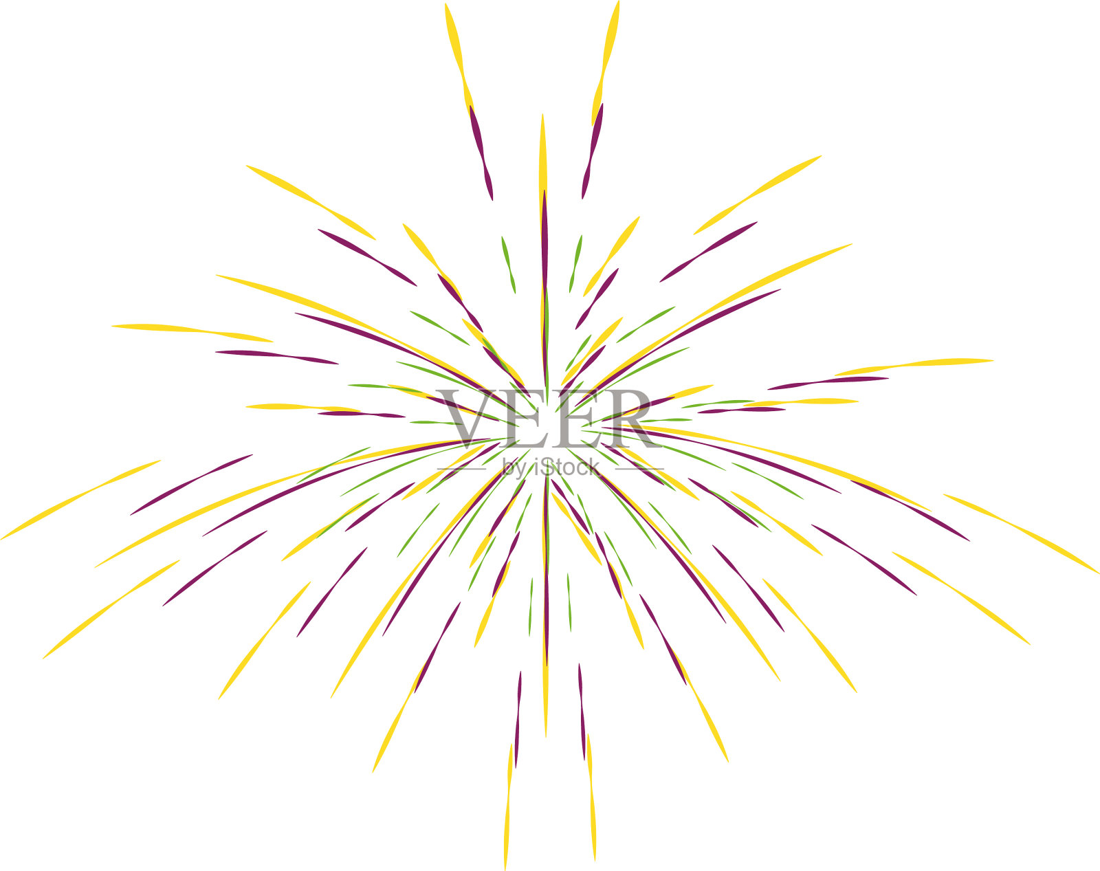 孤立的彩色烟花插画图片素材