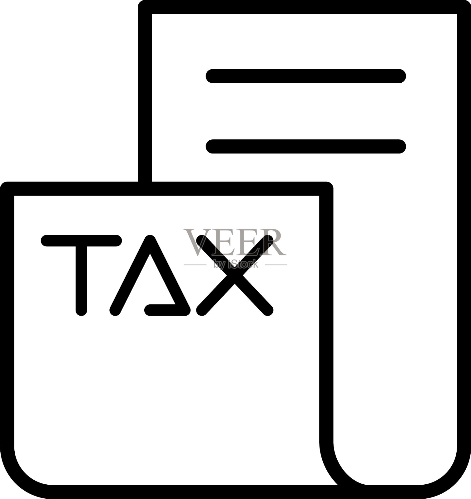 税务凭证孤立图标插画图片素材