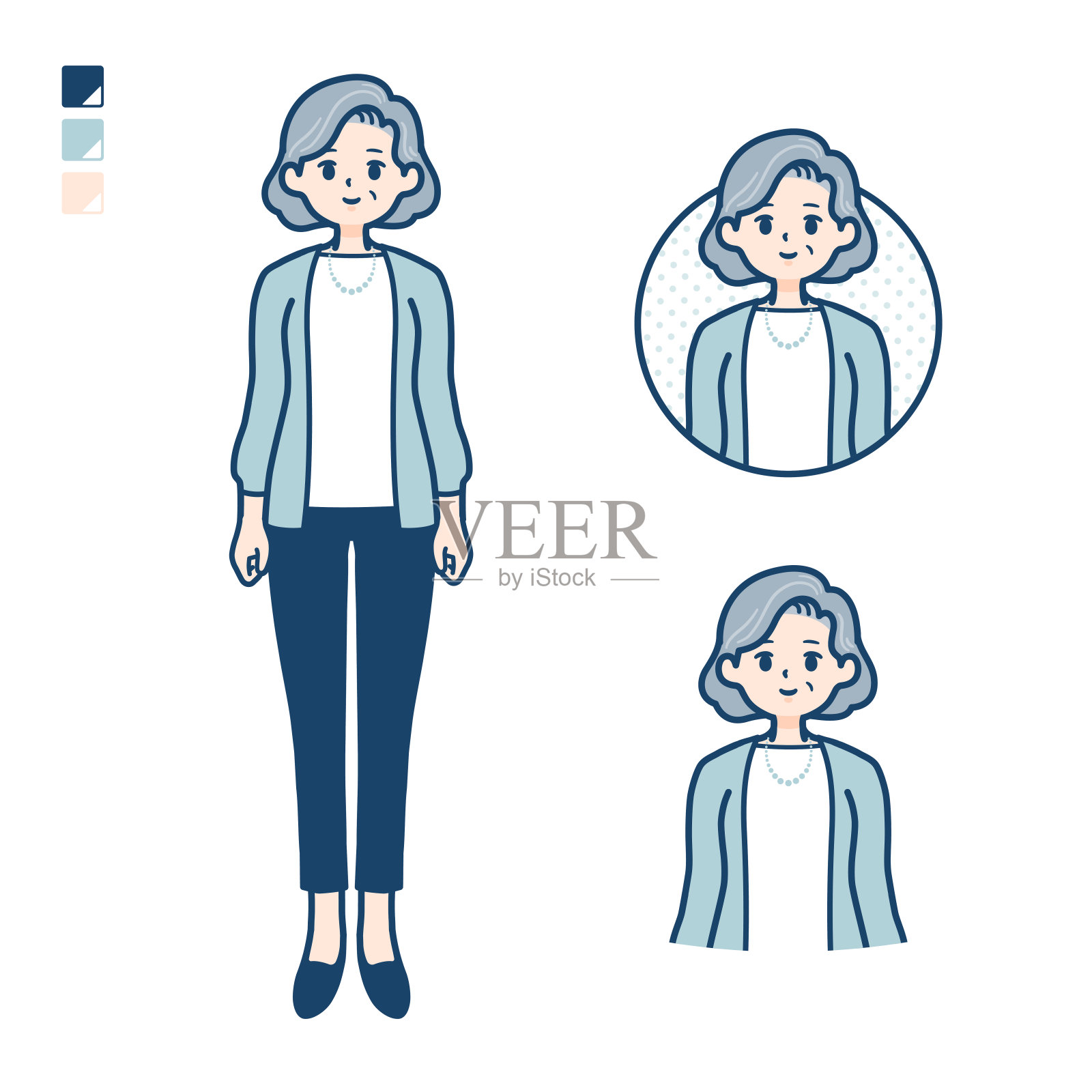 简单的高级woman_Smile插画图片素材