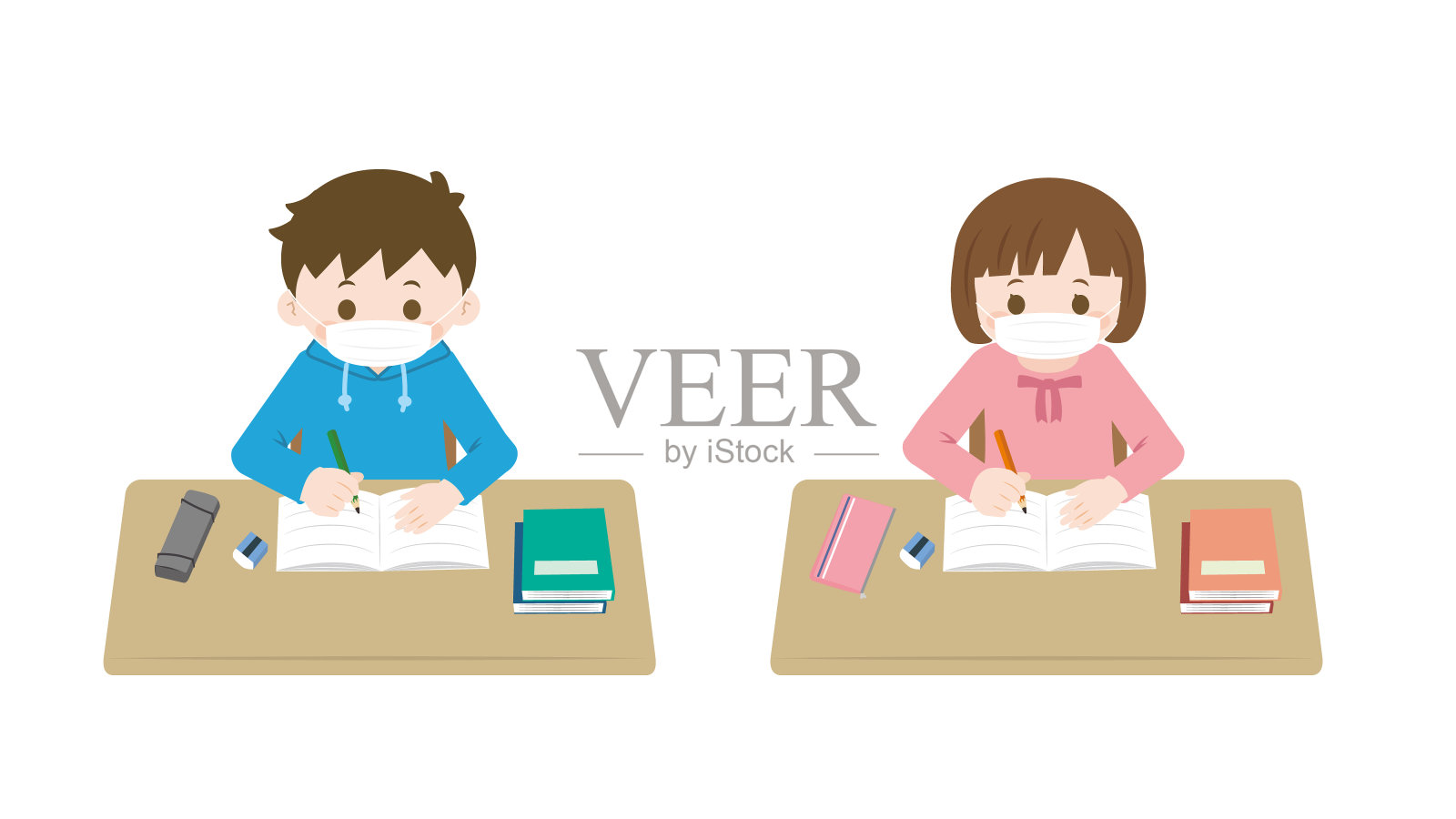 学习的孩子插画图片素材