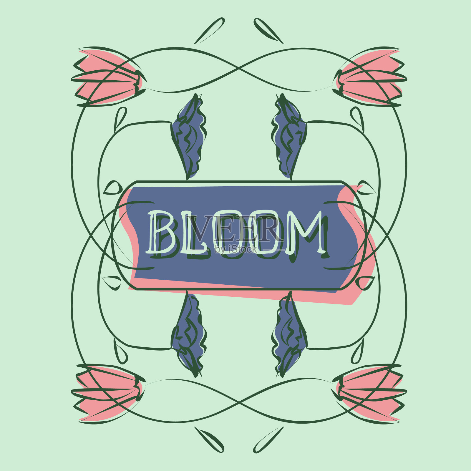 贺卡模板用简单的半色调插画图片素材