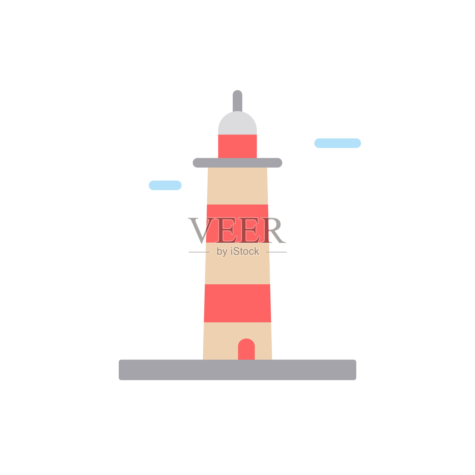 葡萄牙语,灯塔图标。简单的颜色矢量元素的图标，用户界面和用户体验，网站或移动应用程序图标素材