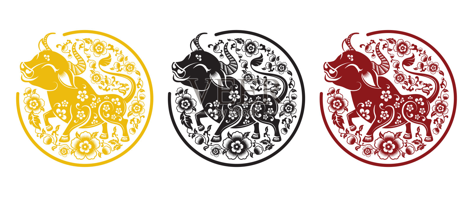 2021年中国新年。插画图片素材