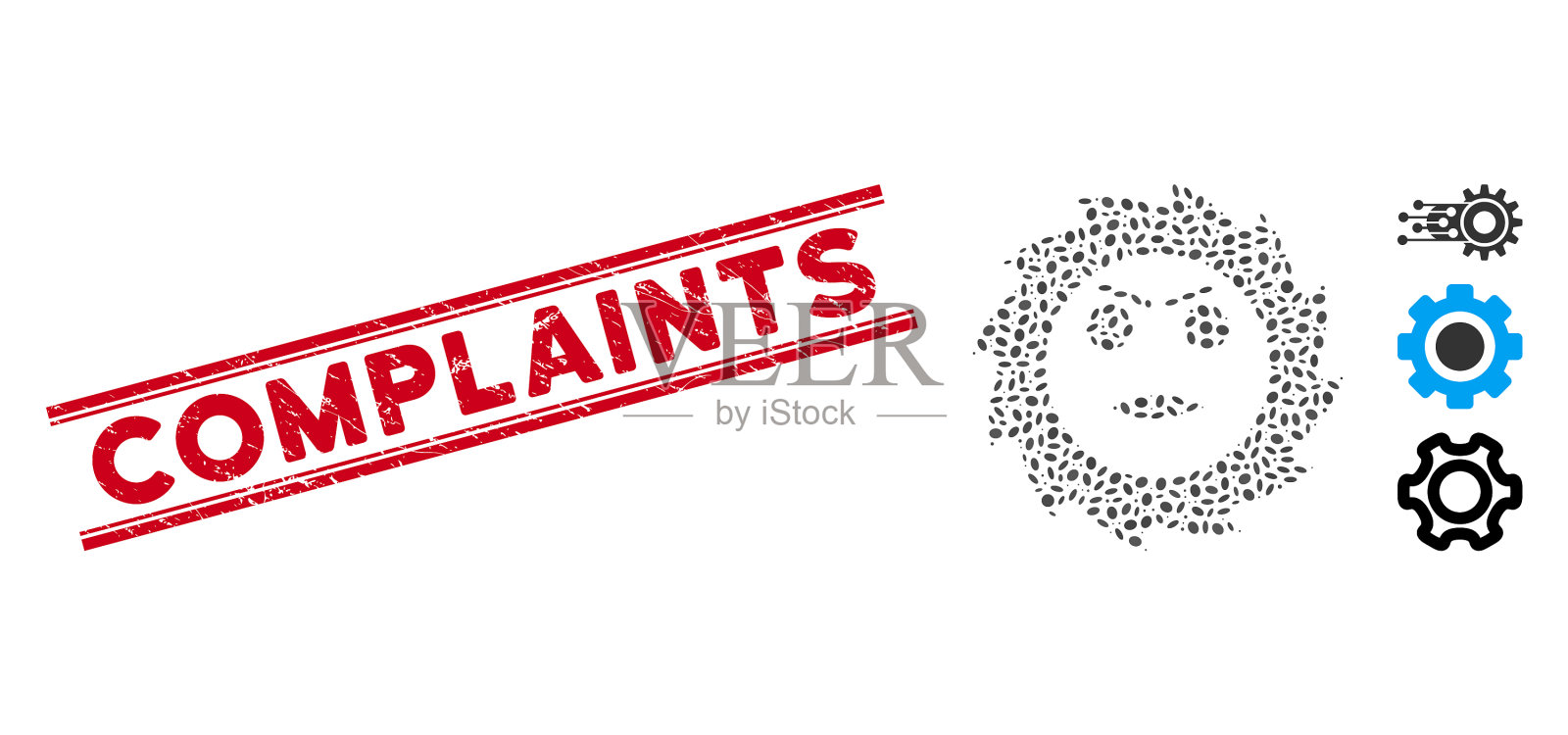 纹理投诉线密封和镶嵌齿轮插画图片素材