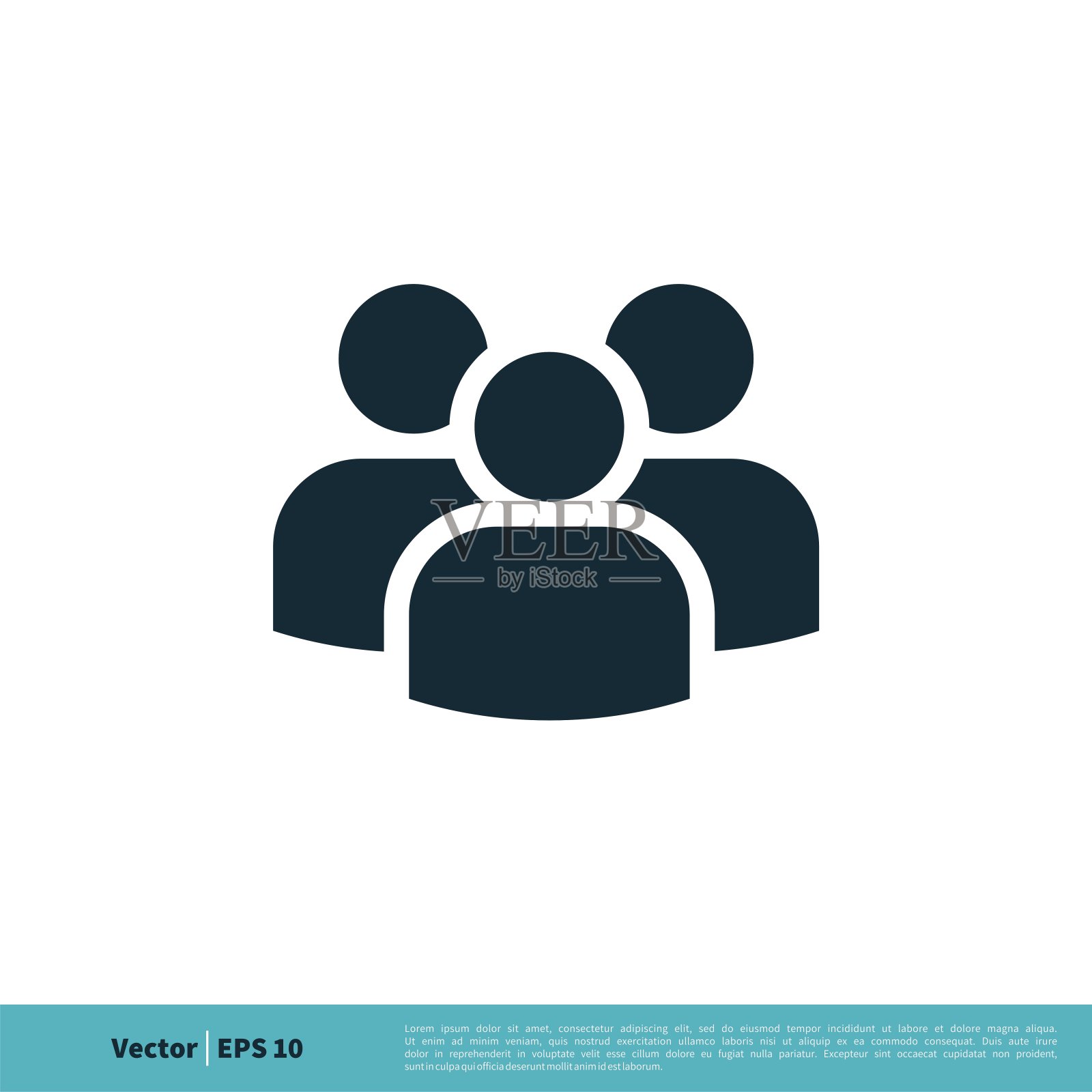 团队图标矢量标志模板插图设计。向量EPS 10。插画图片素材