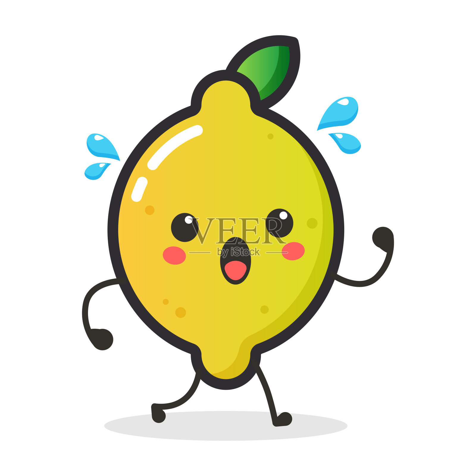 可爱的柠檬水果角色的插图或吉祥物。插画图片素材