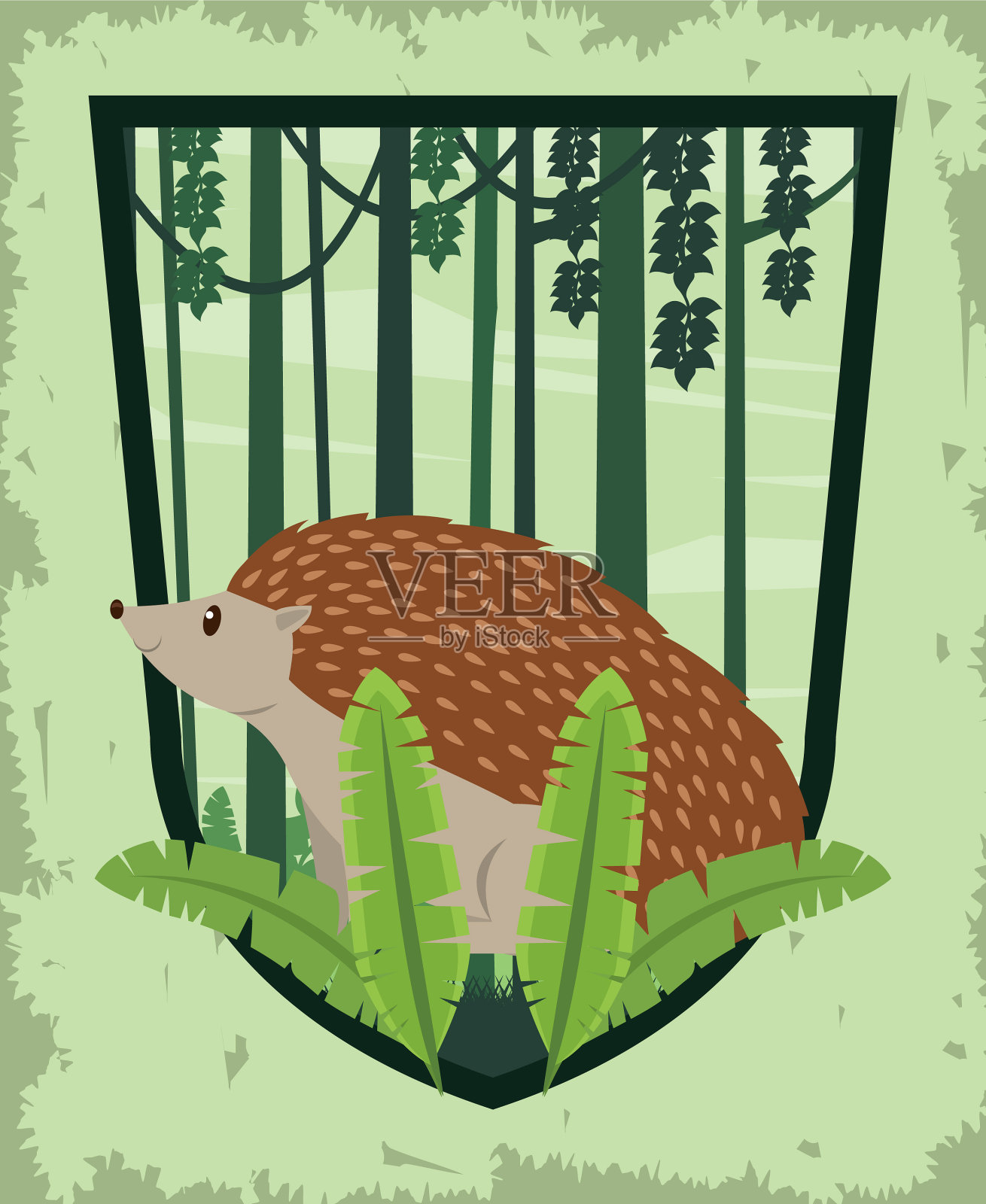 可爱的小犰狳动物性格插画图片素材