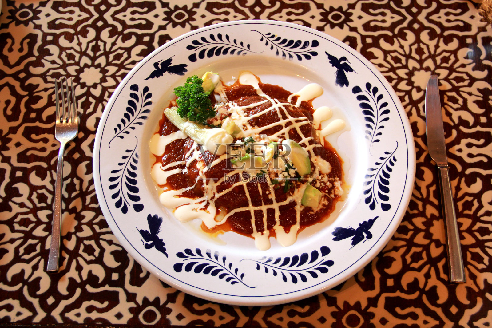 早餐时的墨西哥美食照片摄影图片