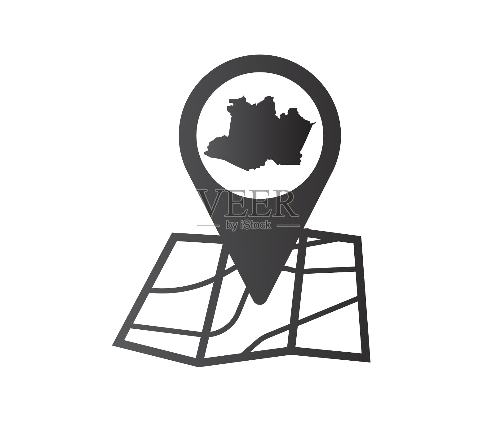 巴西亚马逊州的地图图标插画图片素材