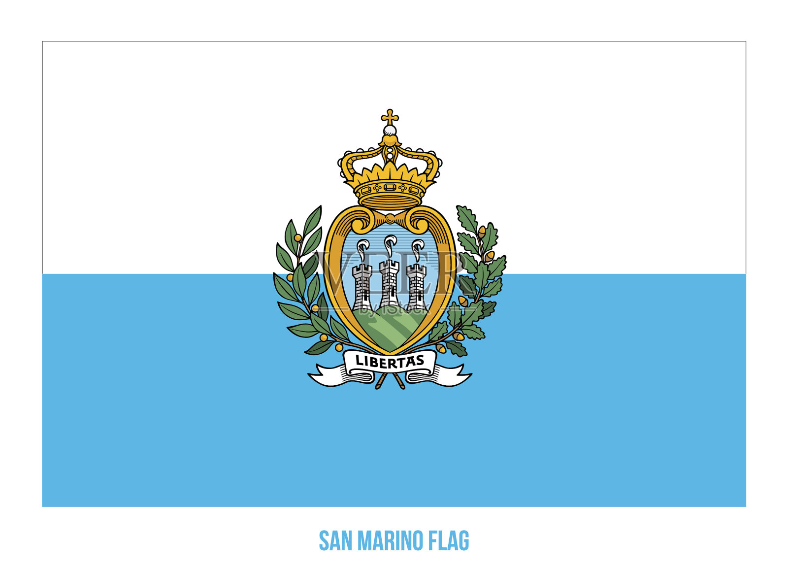 圣马力诺国旗白底插画图片素材