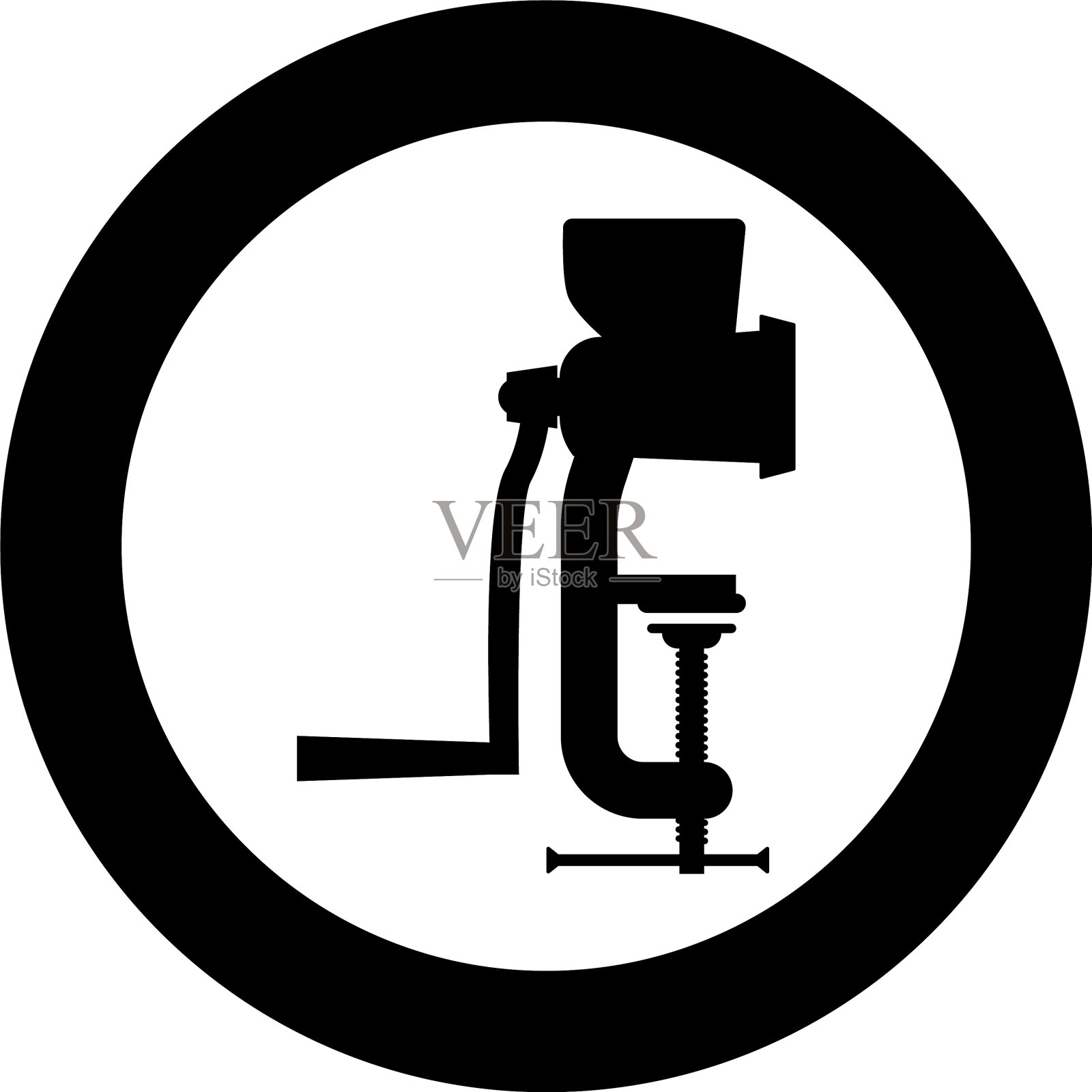 手动绞肉机，绞肉机，老式厨房插画图片素材