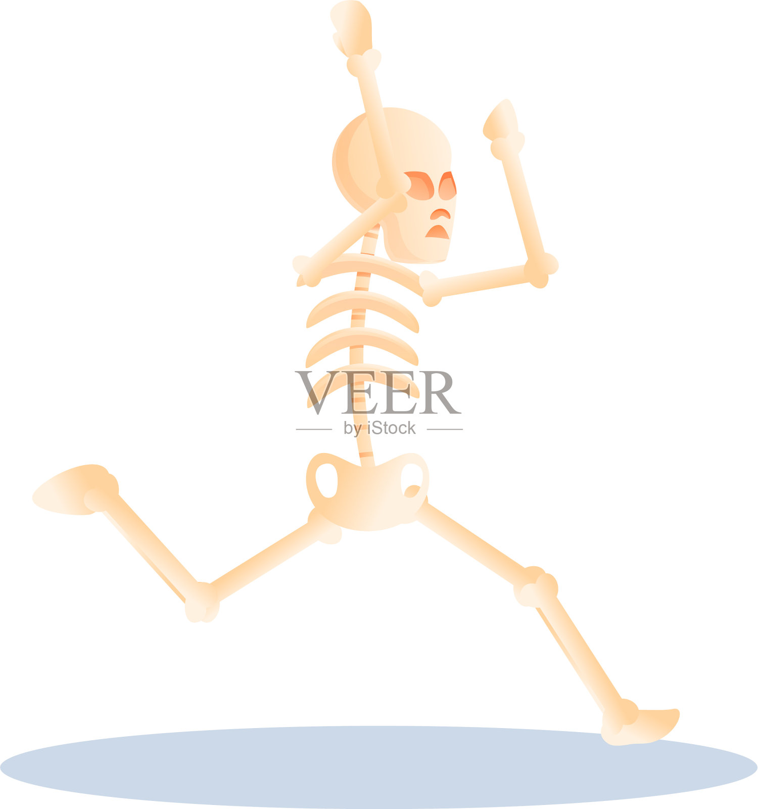 奔跑骷髅图标卡通风格设计元素图片