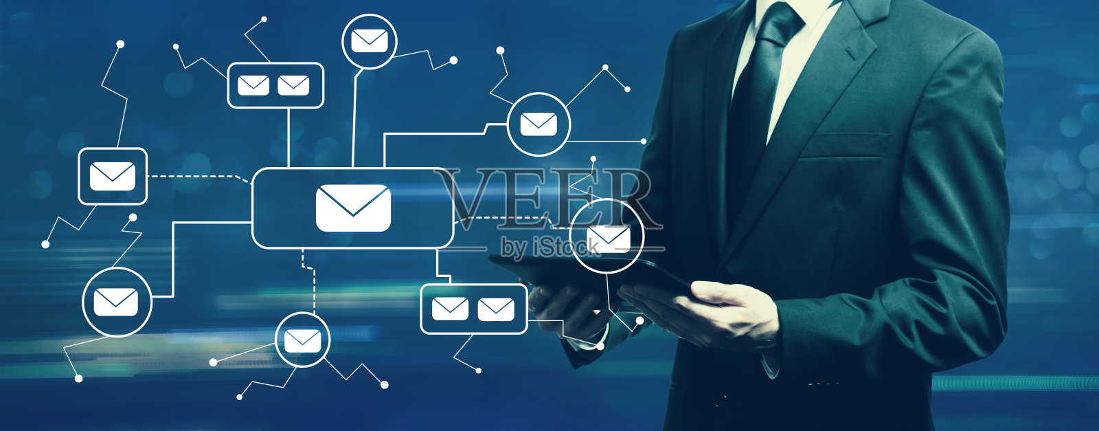 电子邮件与商人照片摄影图片