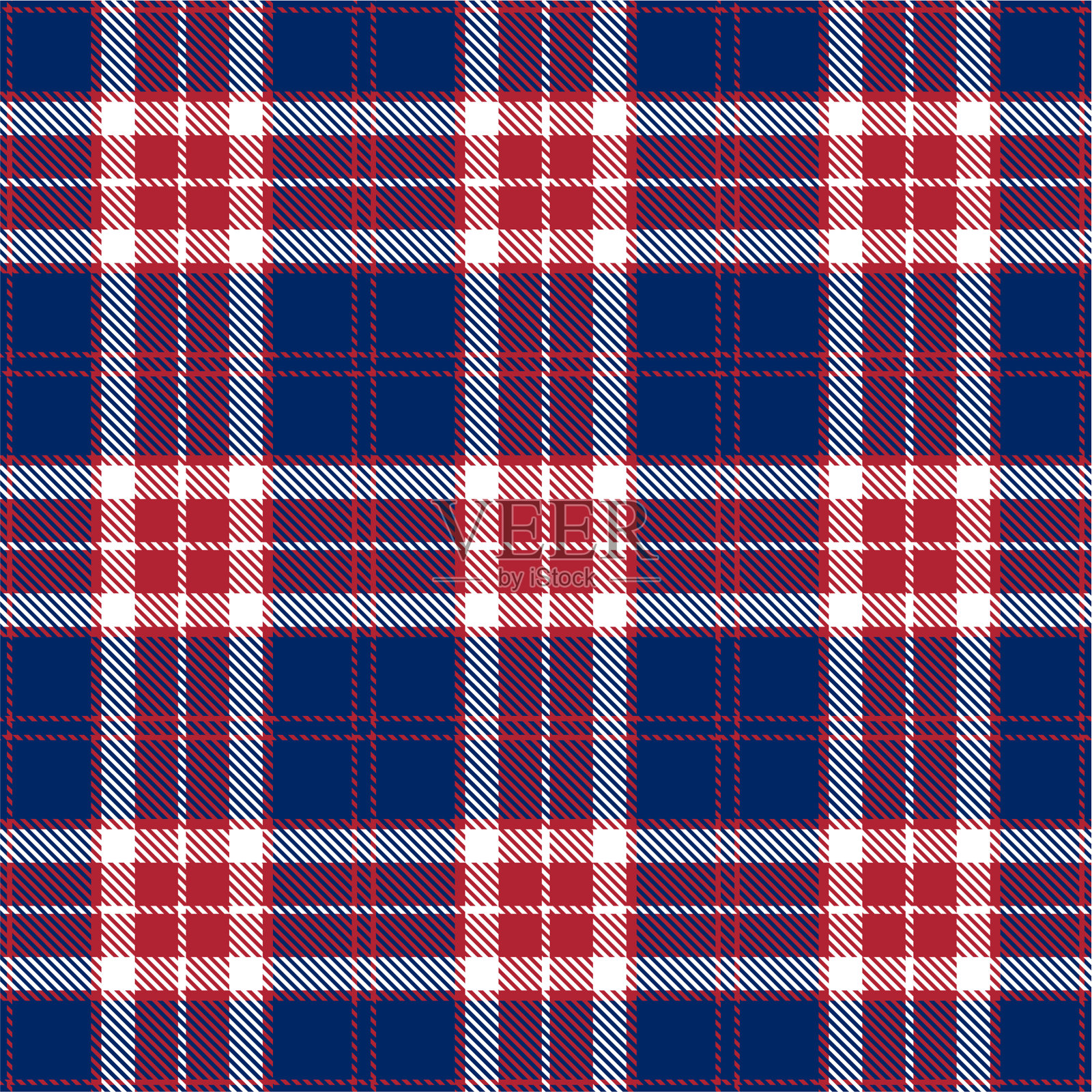 爱国格子呢，白蓝红无缝插画图片素材