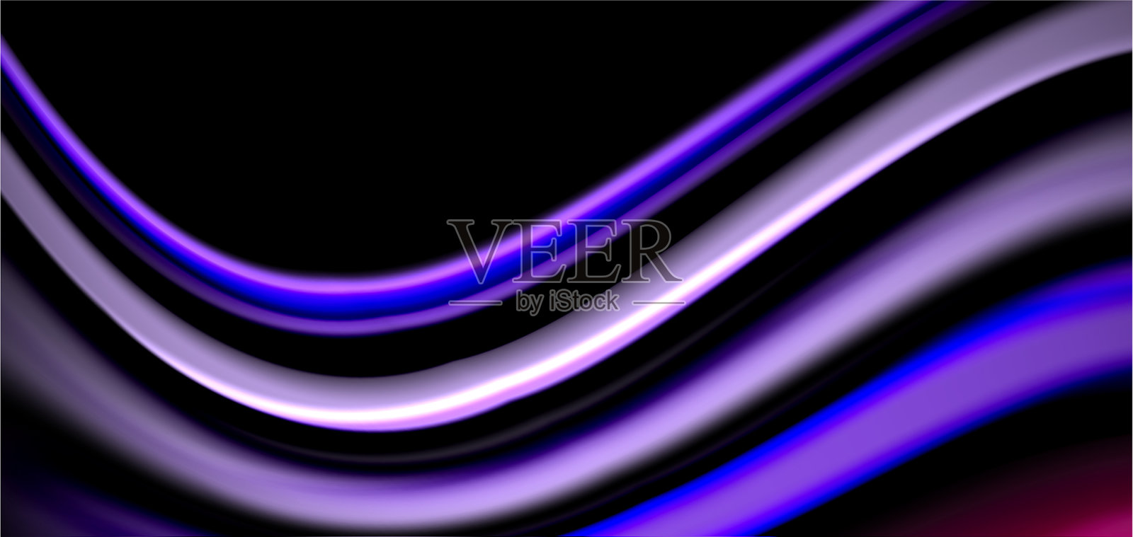 抽象丝绸流畅的线条上有黑色的多色插画图片素材