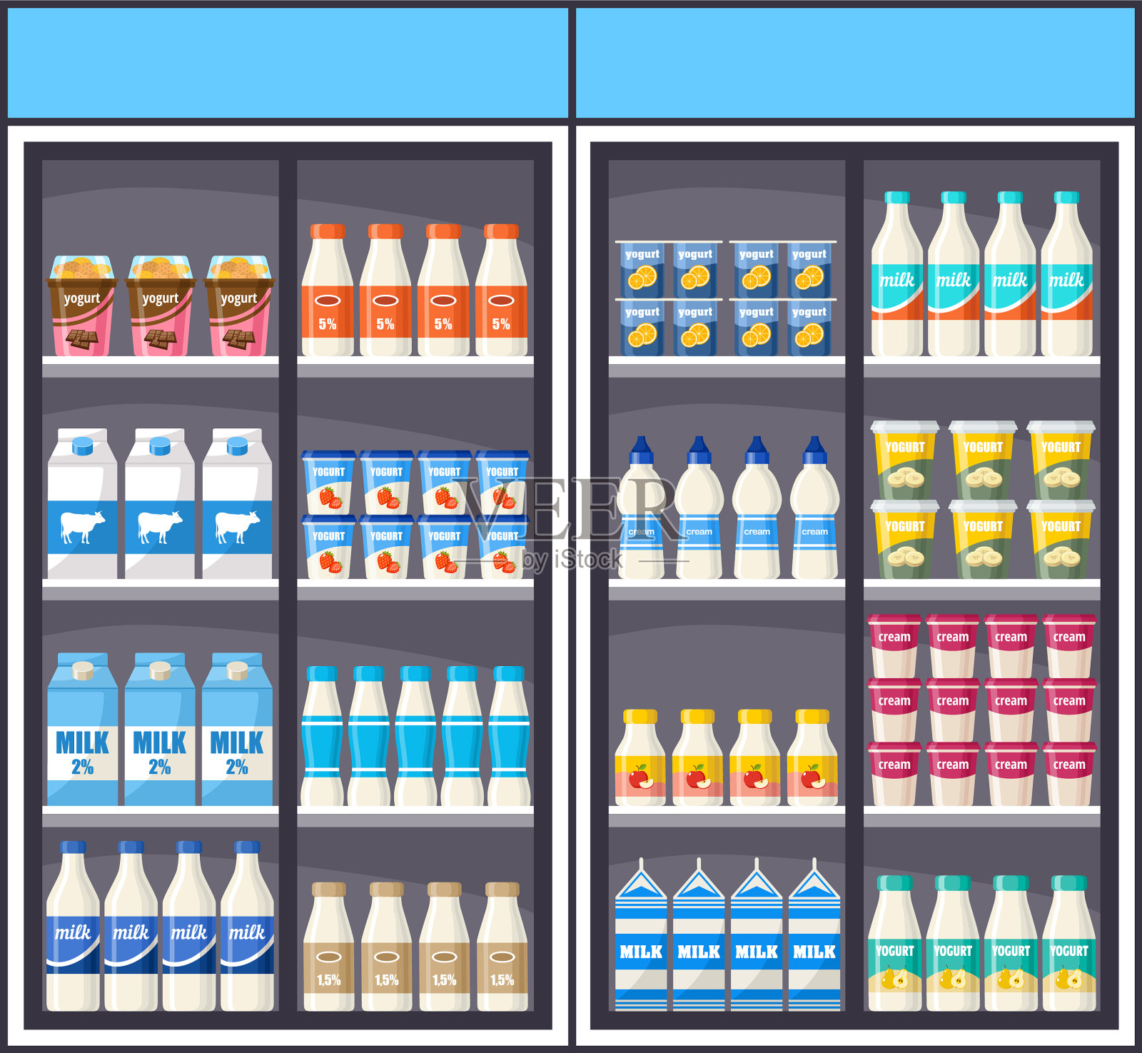乳品店超市插画图片素材