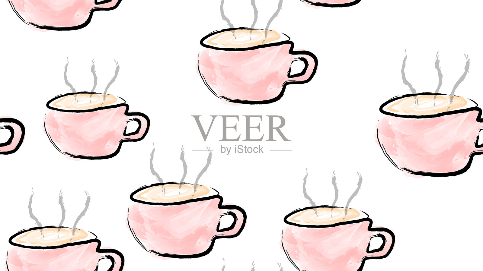 纹路无缝的粉红杯插画图片素材