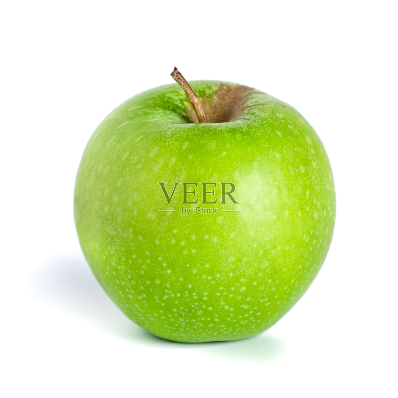 在白色背景上孤立的青苹果。健康的食物照片摄影图片