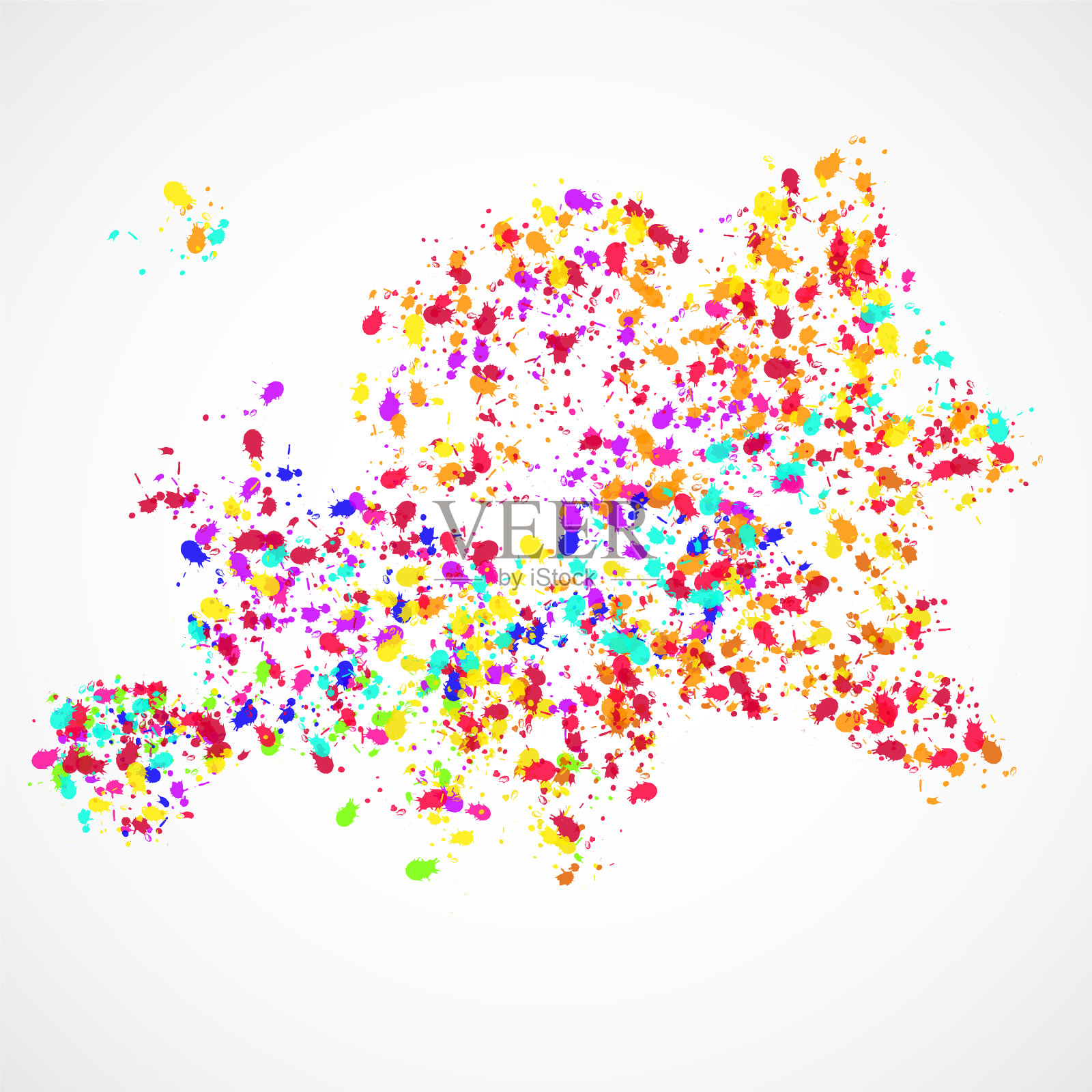 抽象欧洲地图彩色墨溅插画图片素材