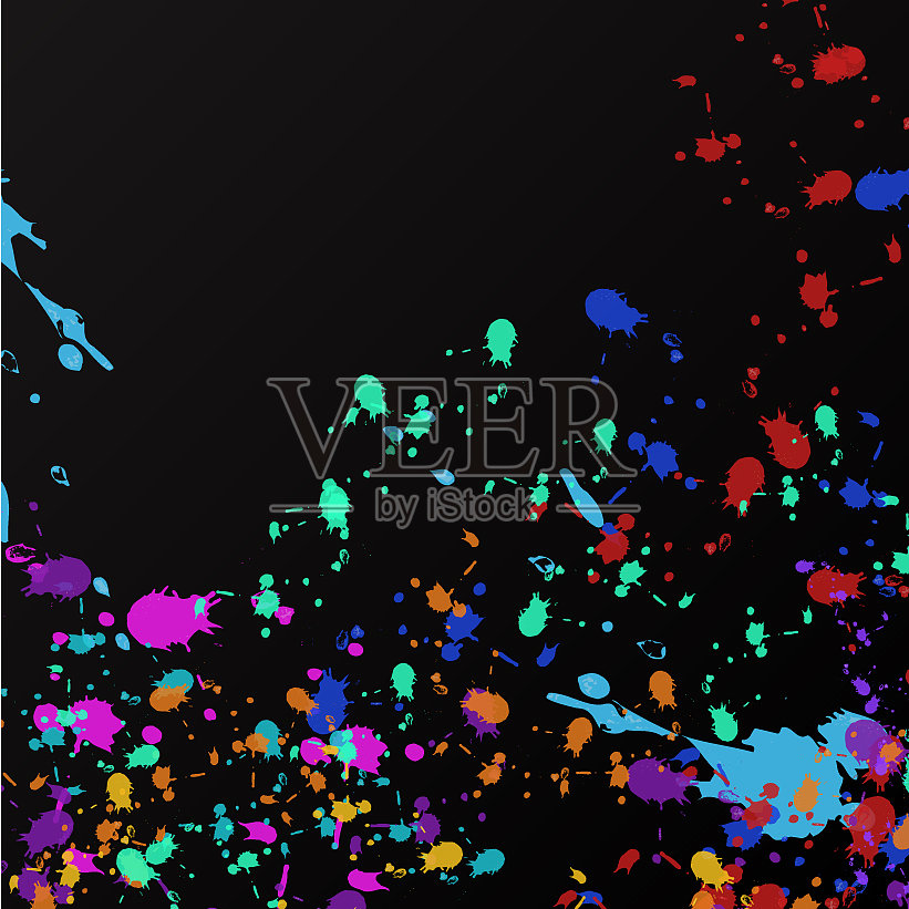 抽象彩色垃圾背景笔触插画图片素材