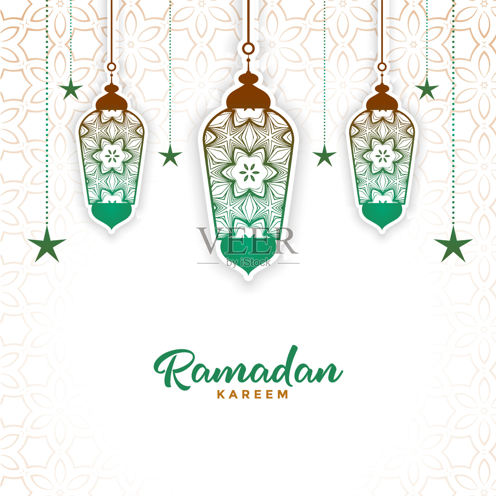 伊斯兰装饰灯斋月kareem背景插画图片素材