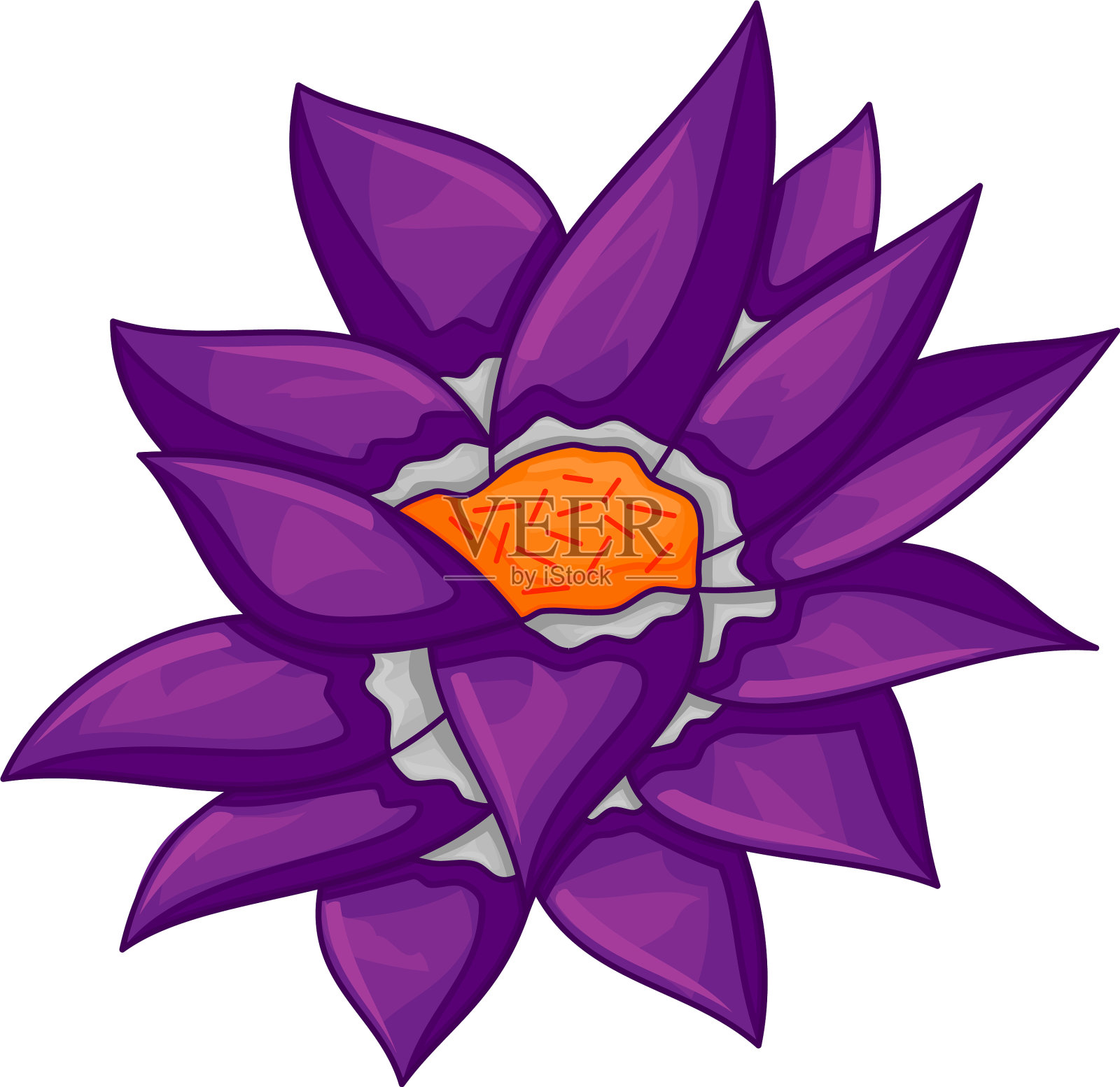 花卉植物花点缀紫色设计元素图片