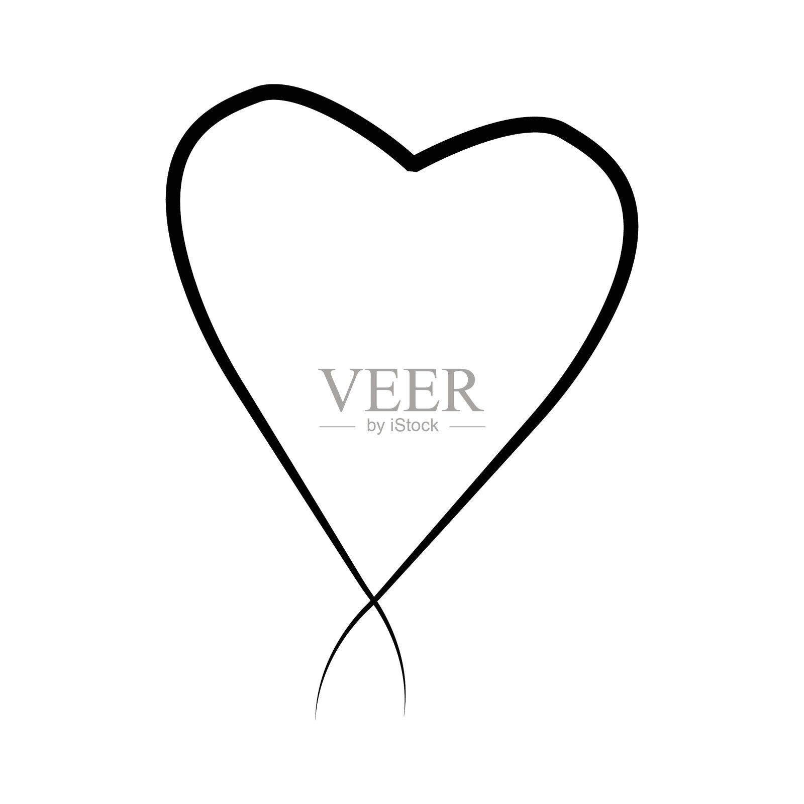 轮廓手绘心图标心集合插画图片素材