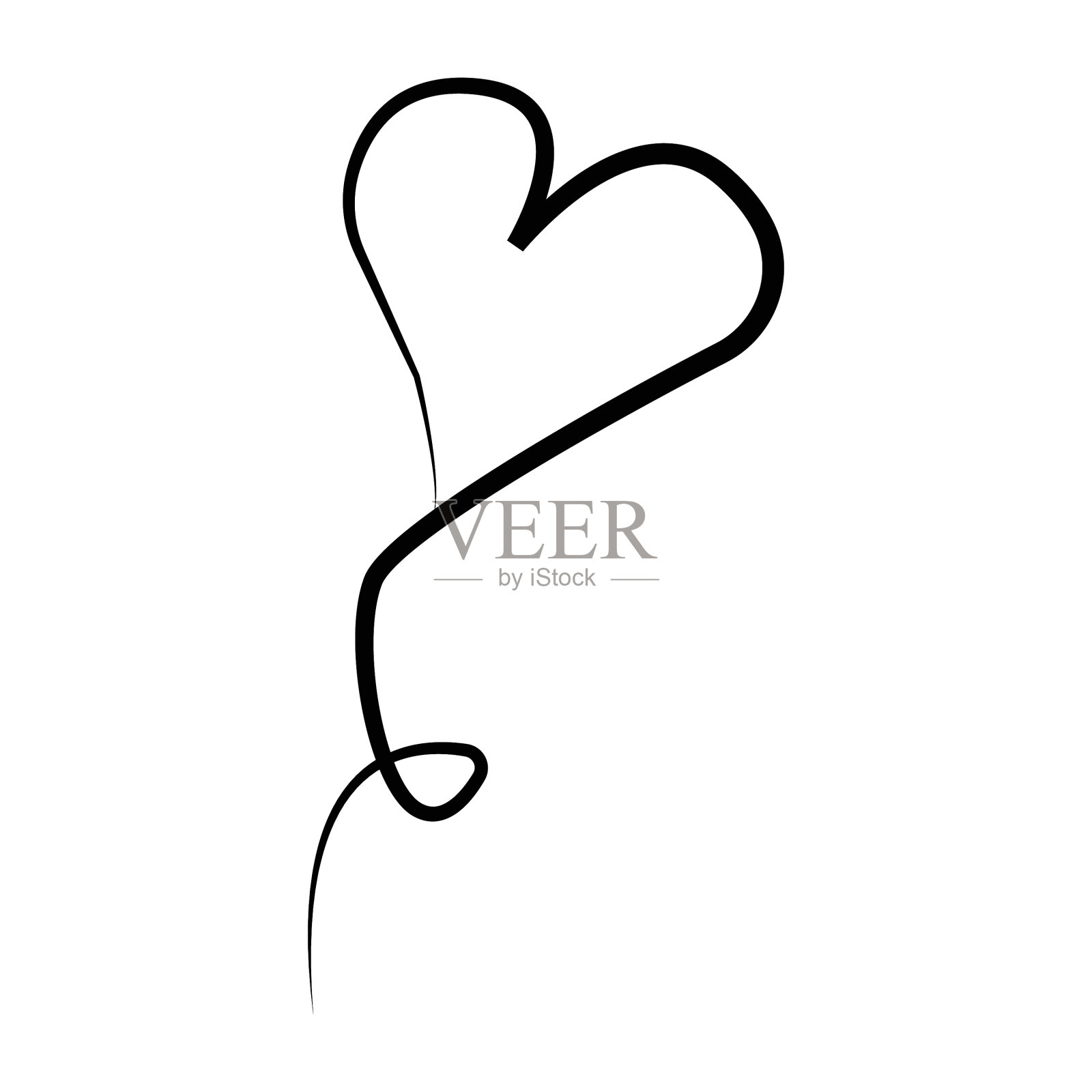 轮廓手绘心图标心集合插画图片素材