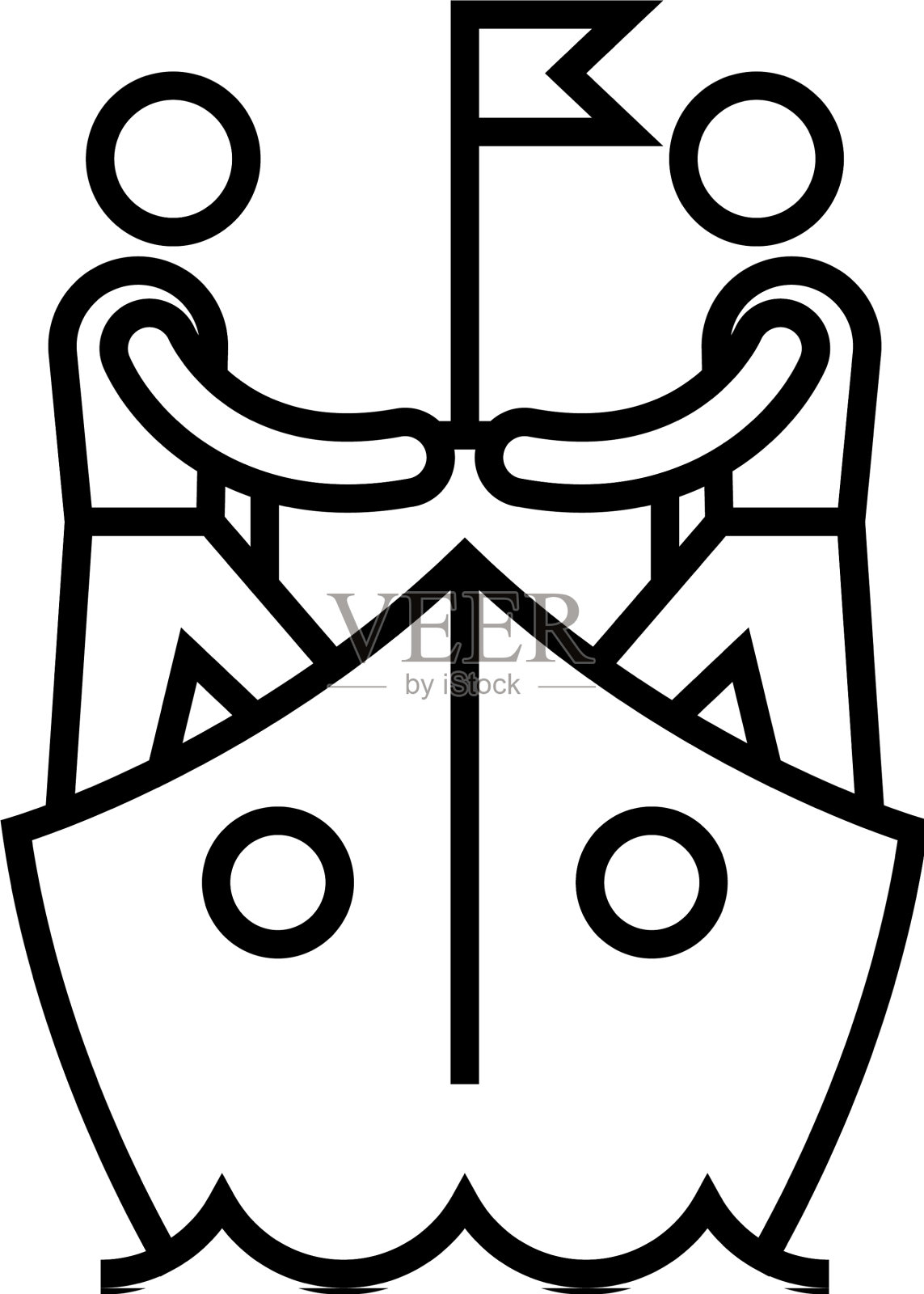 协作线图标概念标志轮廓设计元素图片