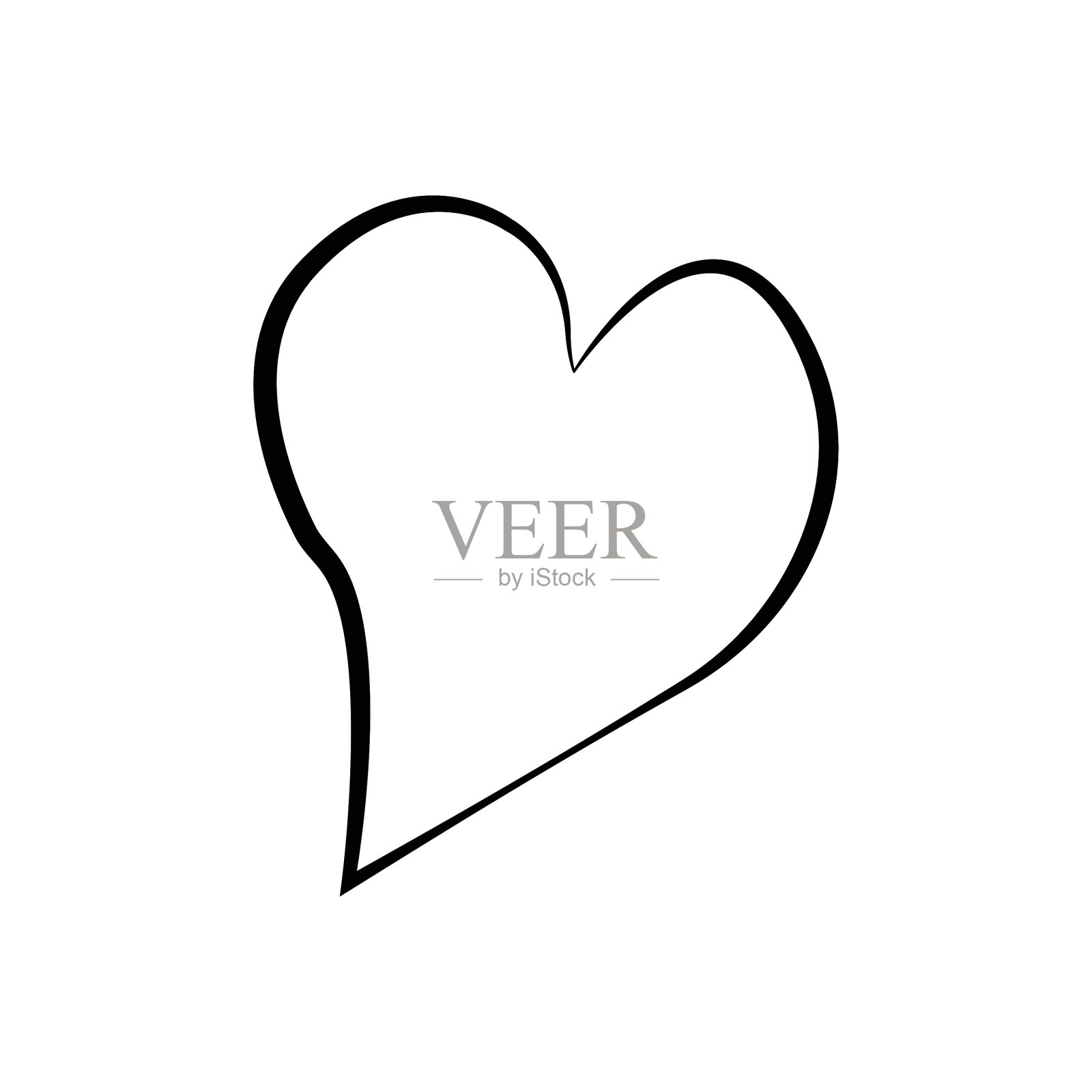 轮廓手绘心图标心集合插画图片素材