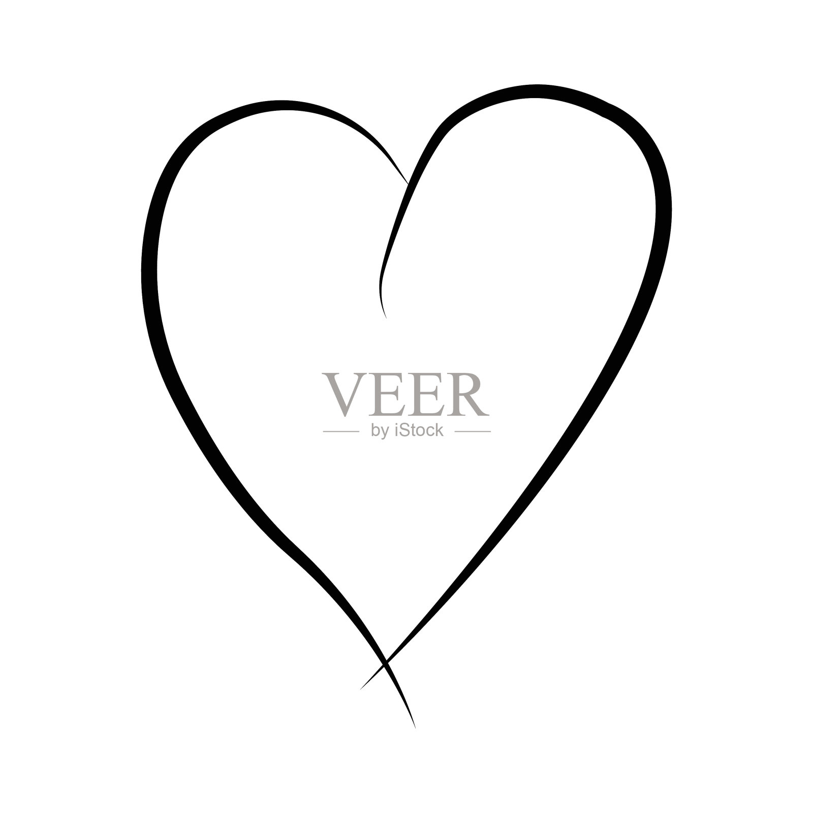 轮廓手绘心图标心集合插画图片素材