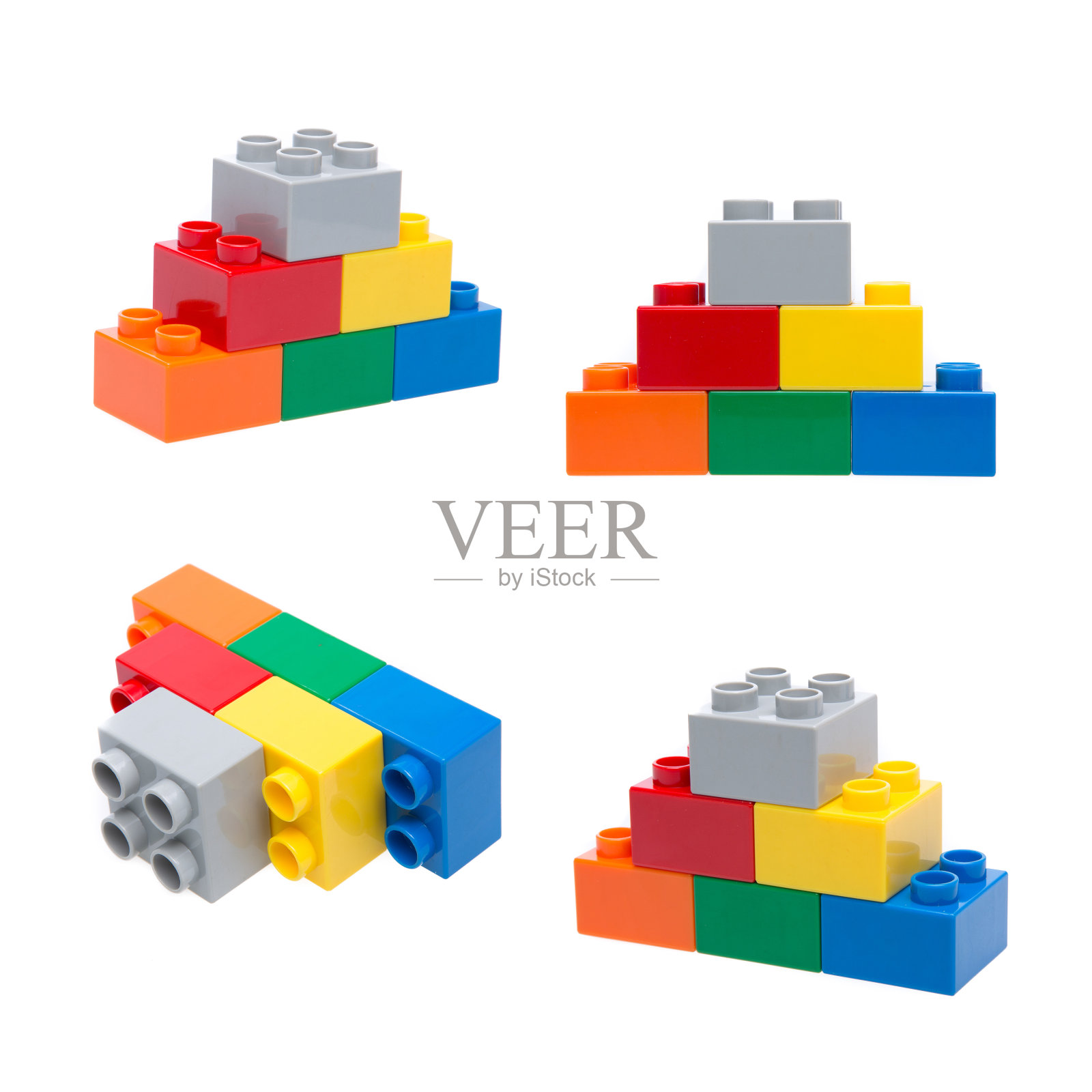 塑料积木孤立在白色背景上照片摄影图片