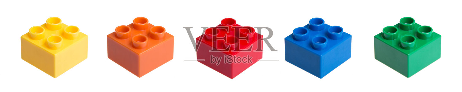 塑料积木孤立在白色背景上照片摄影图片
