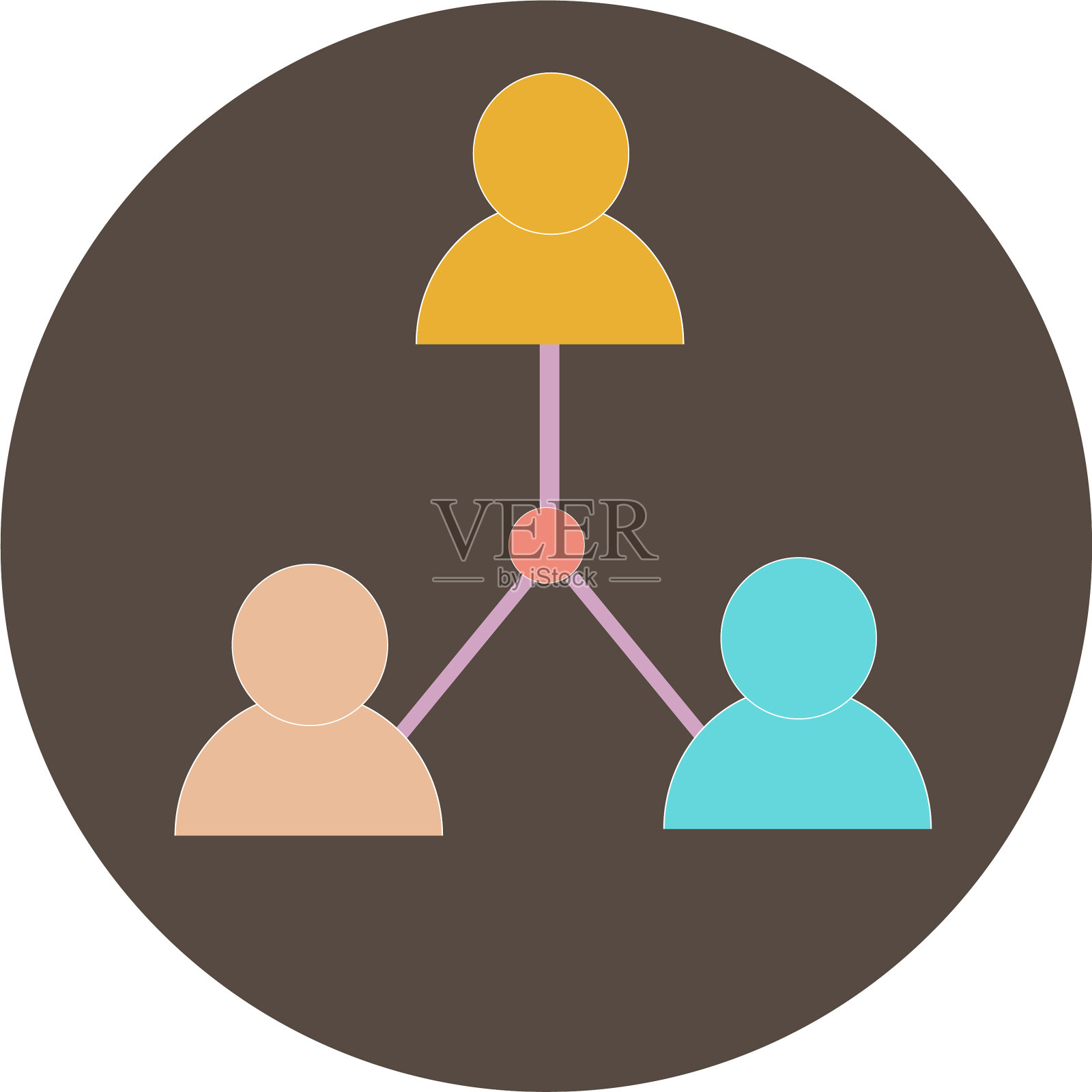 工人团队工作图标上的白色背景平插画图片素材