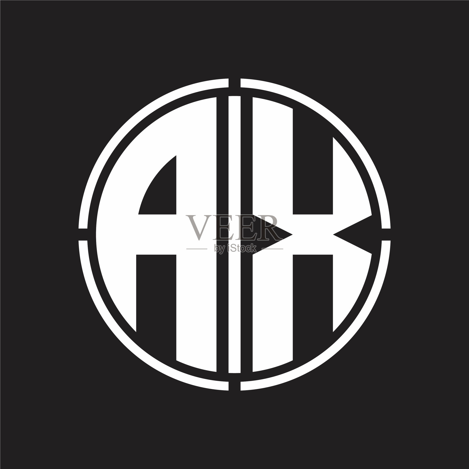Ax标志首字母用圆线切割设计插画图片素材