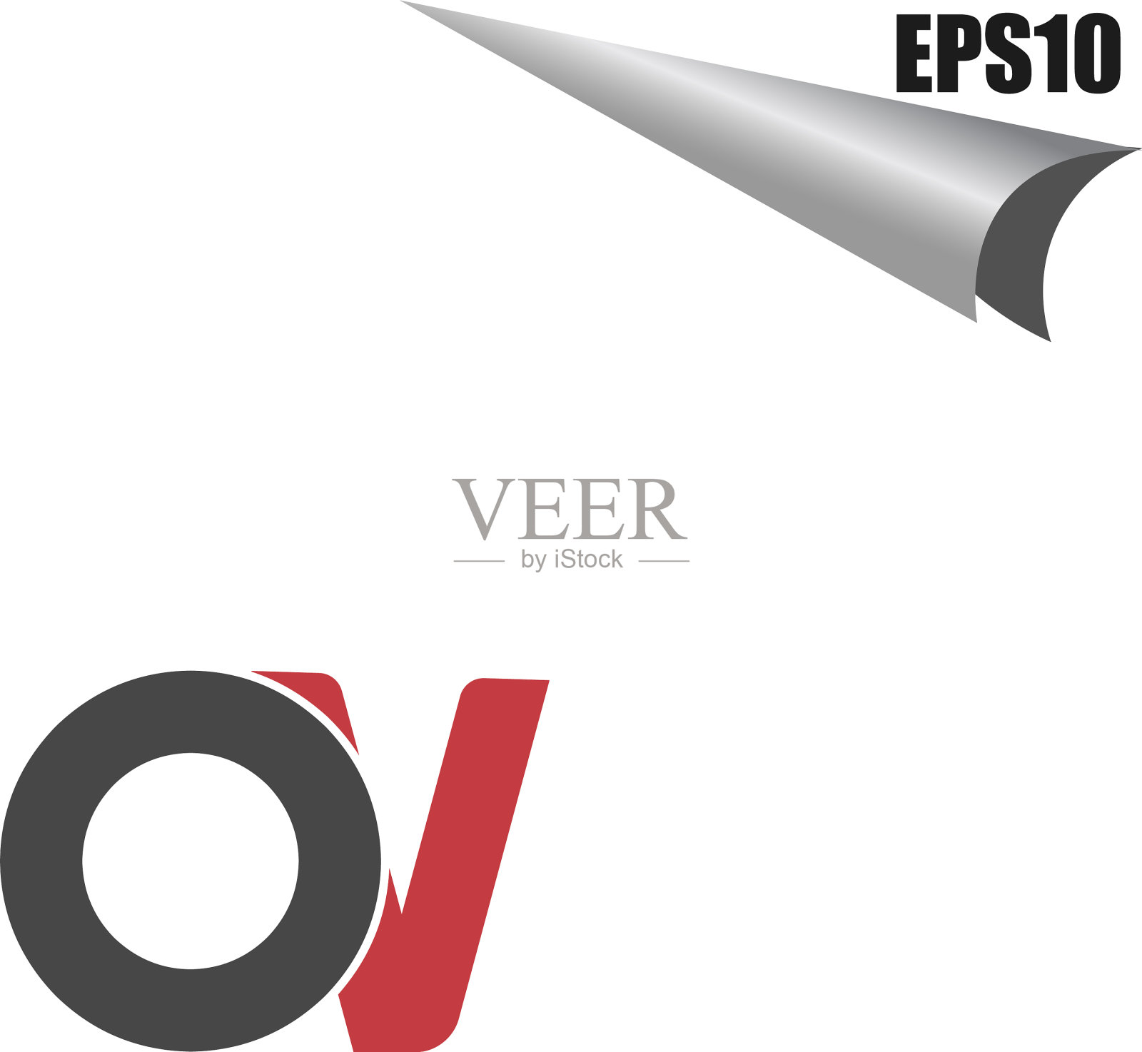 简单ov初始字母设计模板插画图片素材