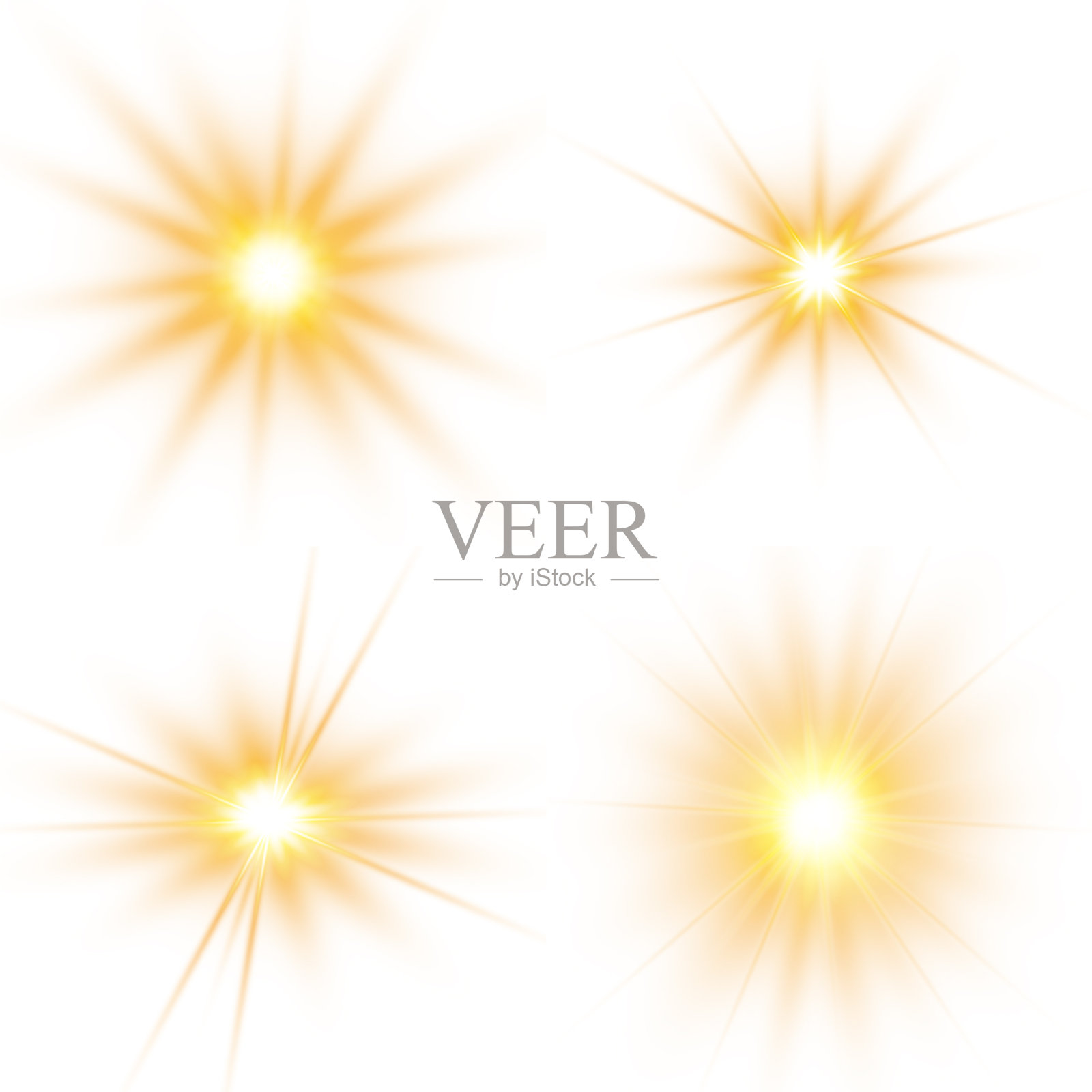 设置明亮的星星，阳光半透明特别插画图片素材