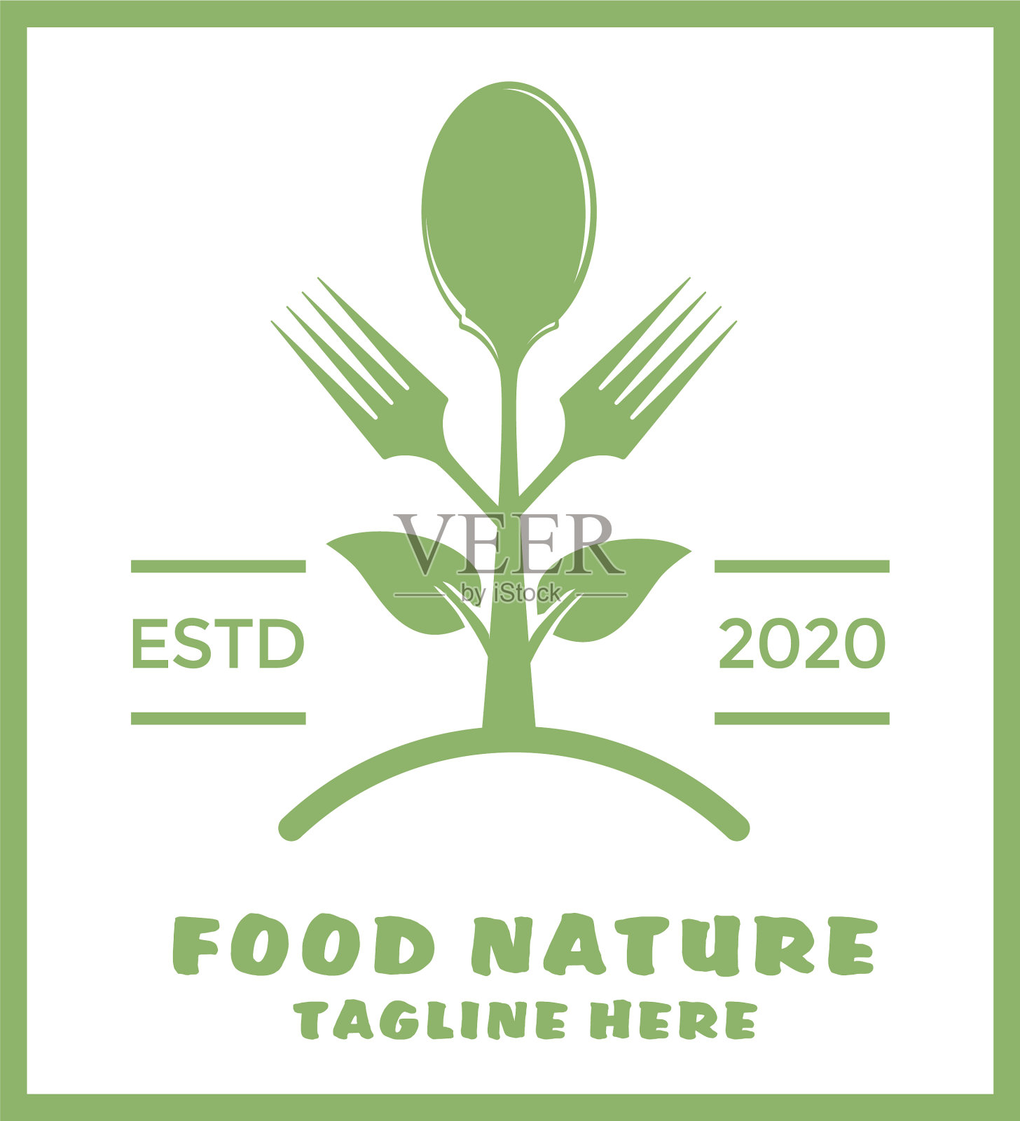 简单的健康食品模板logo或饮料来源插画图片素材