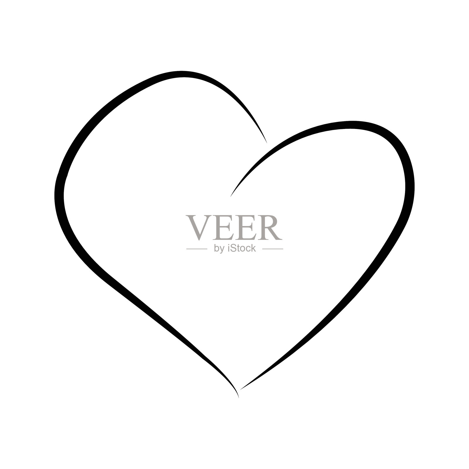 轮廓手绘心图标心集合插画图片素材