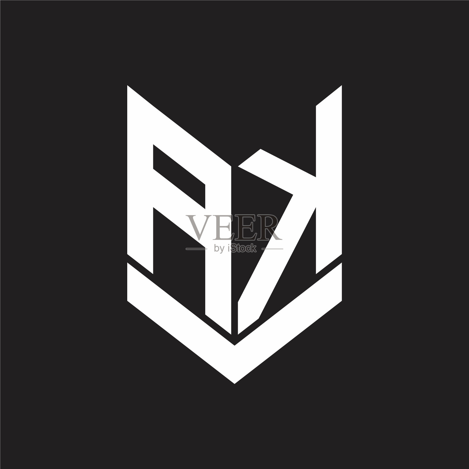 Ak标志与徽盾风格设计插画图片素材