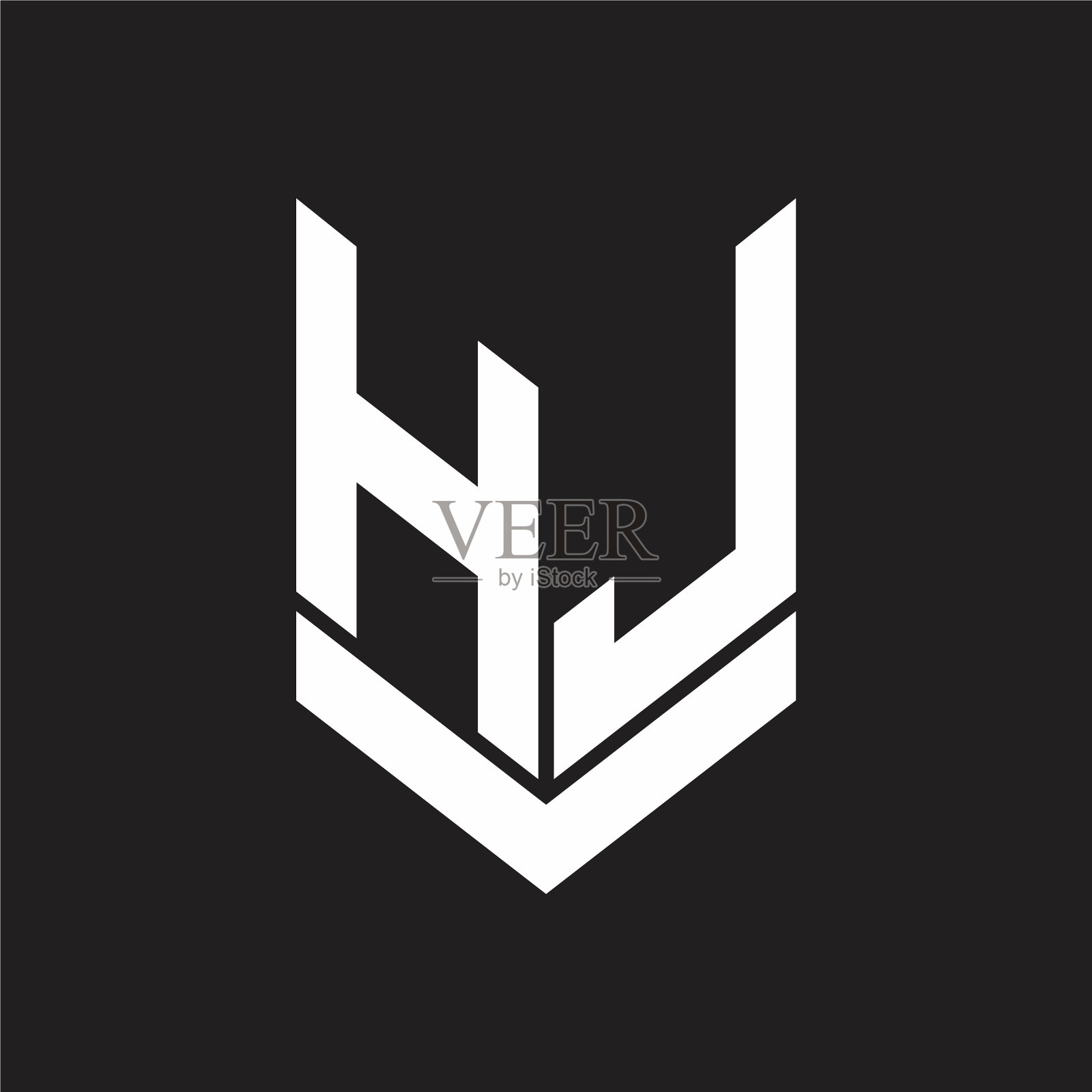 Hj标志采用会徽盾型图案设计插画图片素材