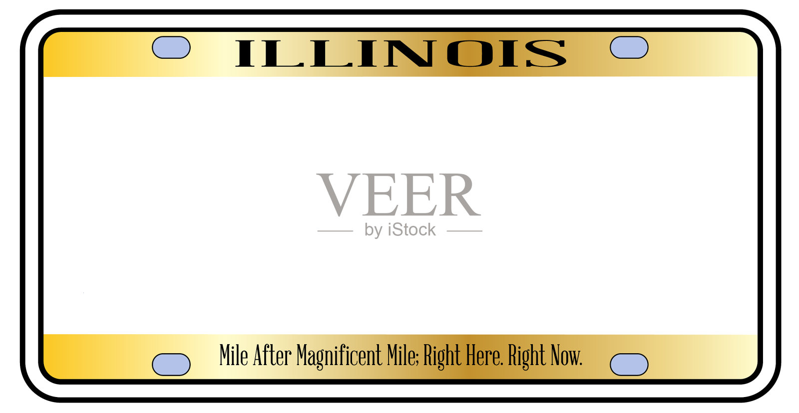 空白的伊利诺伊州车牌插画图片素材