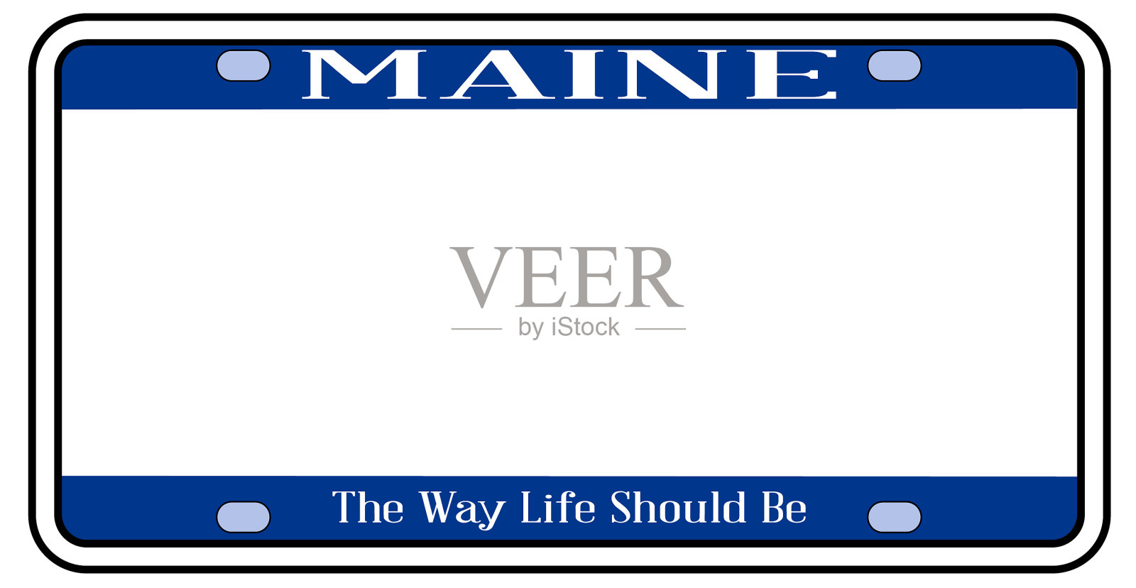 空白的缅因州车牌插画图片素材