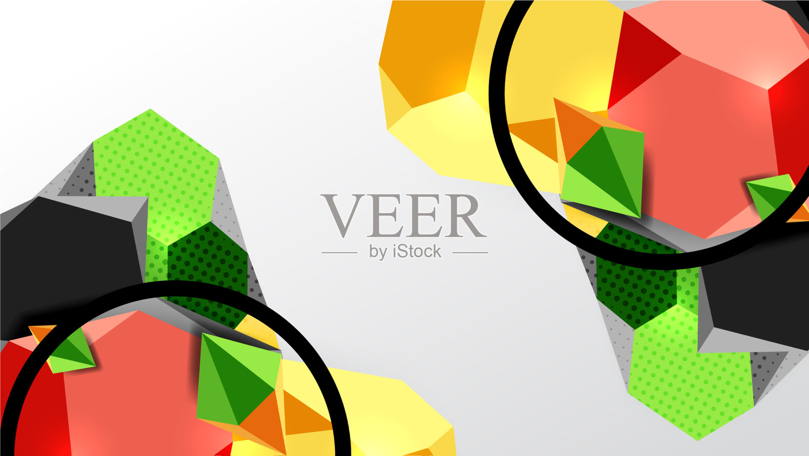 抽象背景-三维多边形几何插画图片素材