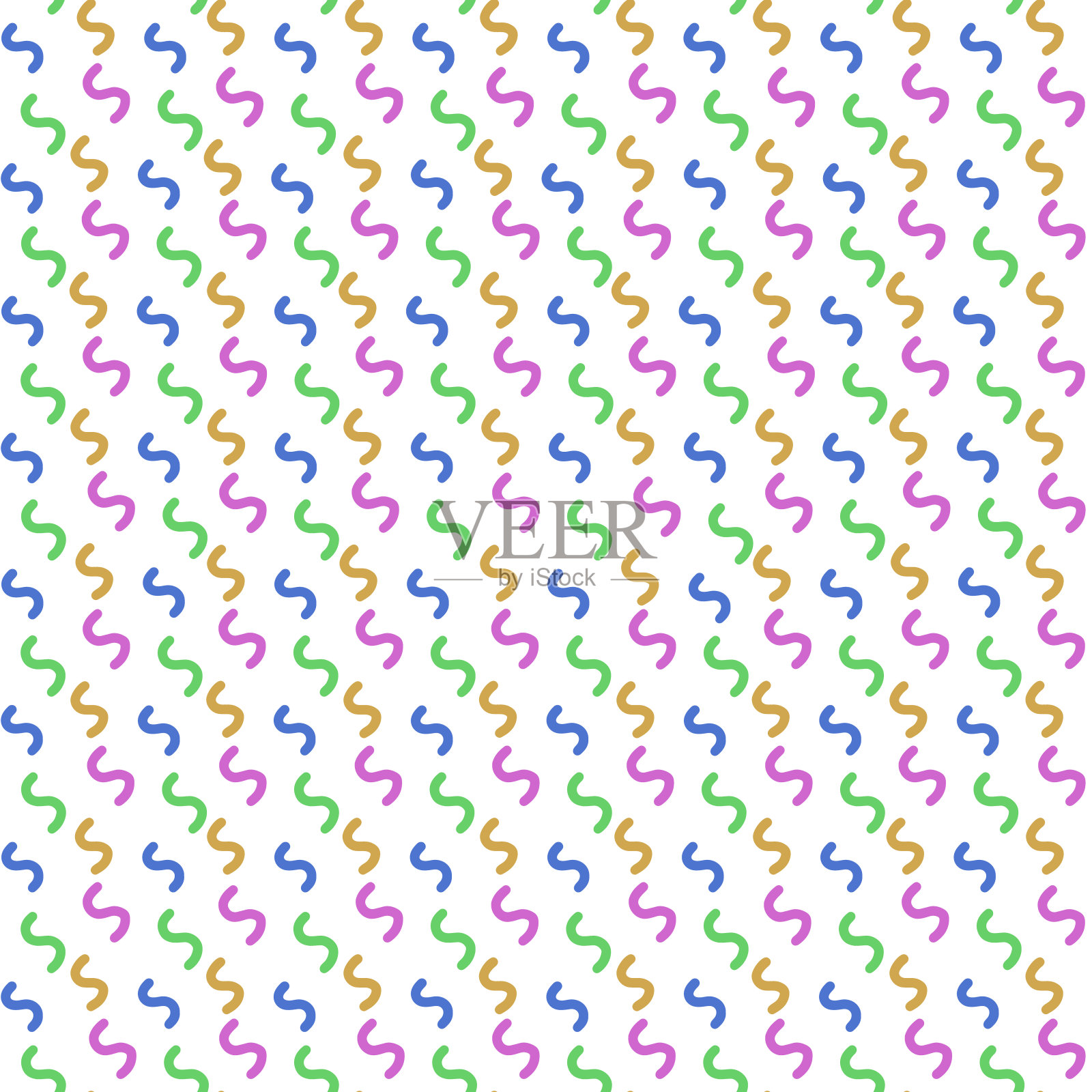 冰淇淋夏季无缝图案。明亮的颜色。手绘的风格插画图片素材