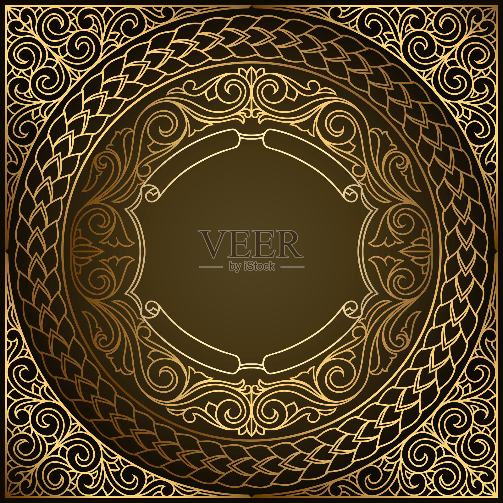 金色装饰复古设计插画图片素材