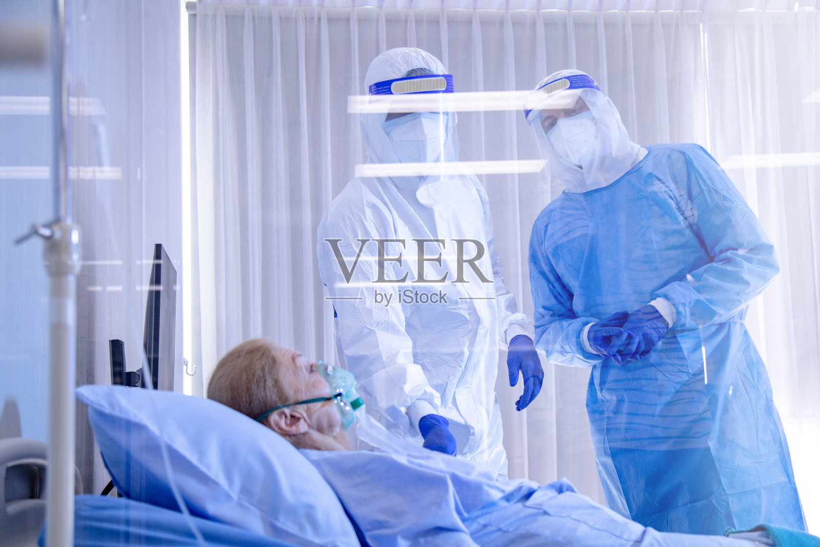 新型冠状病毒感染者的绝望情绪照片摄影图片