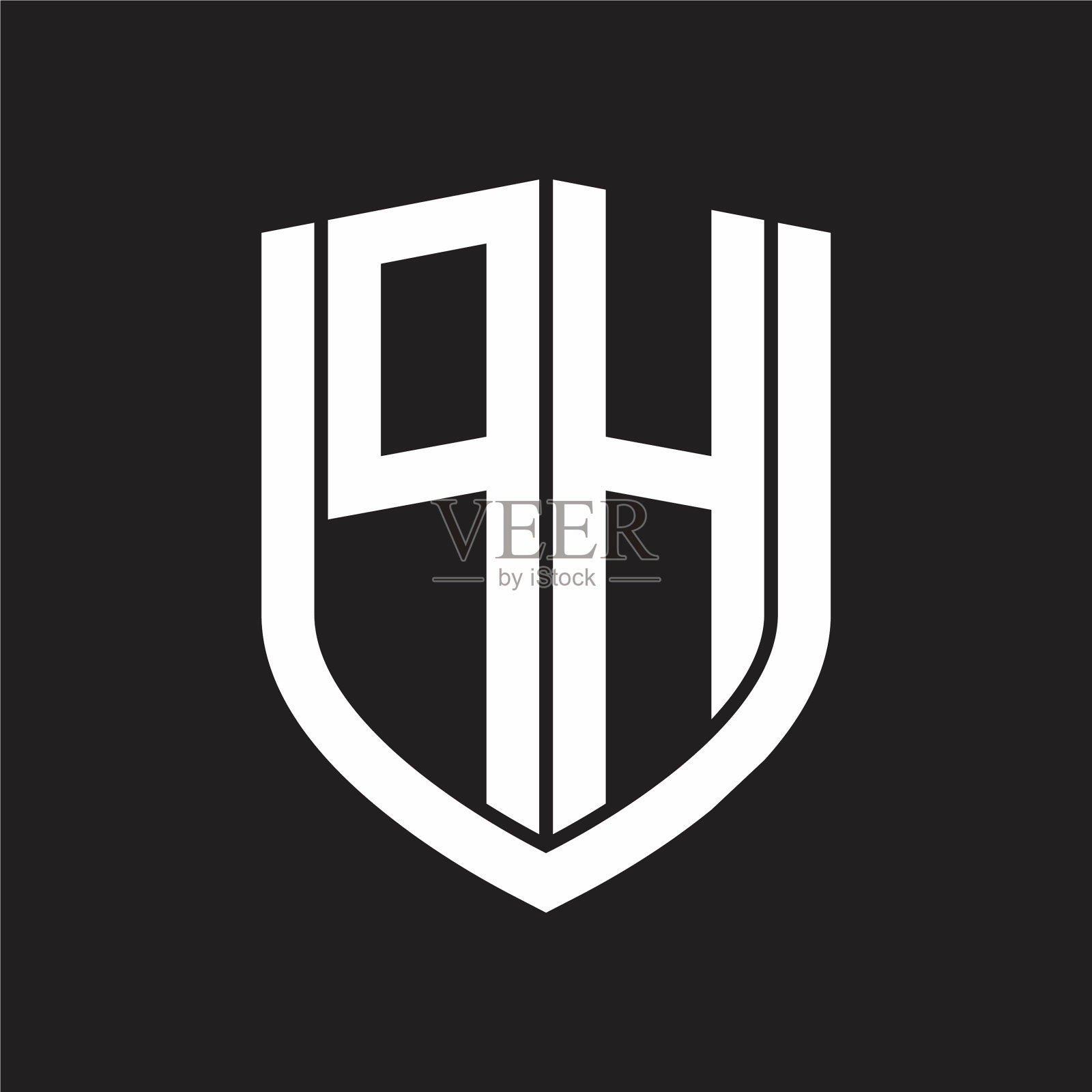 徽标字母与徽盾设计插画图片素材