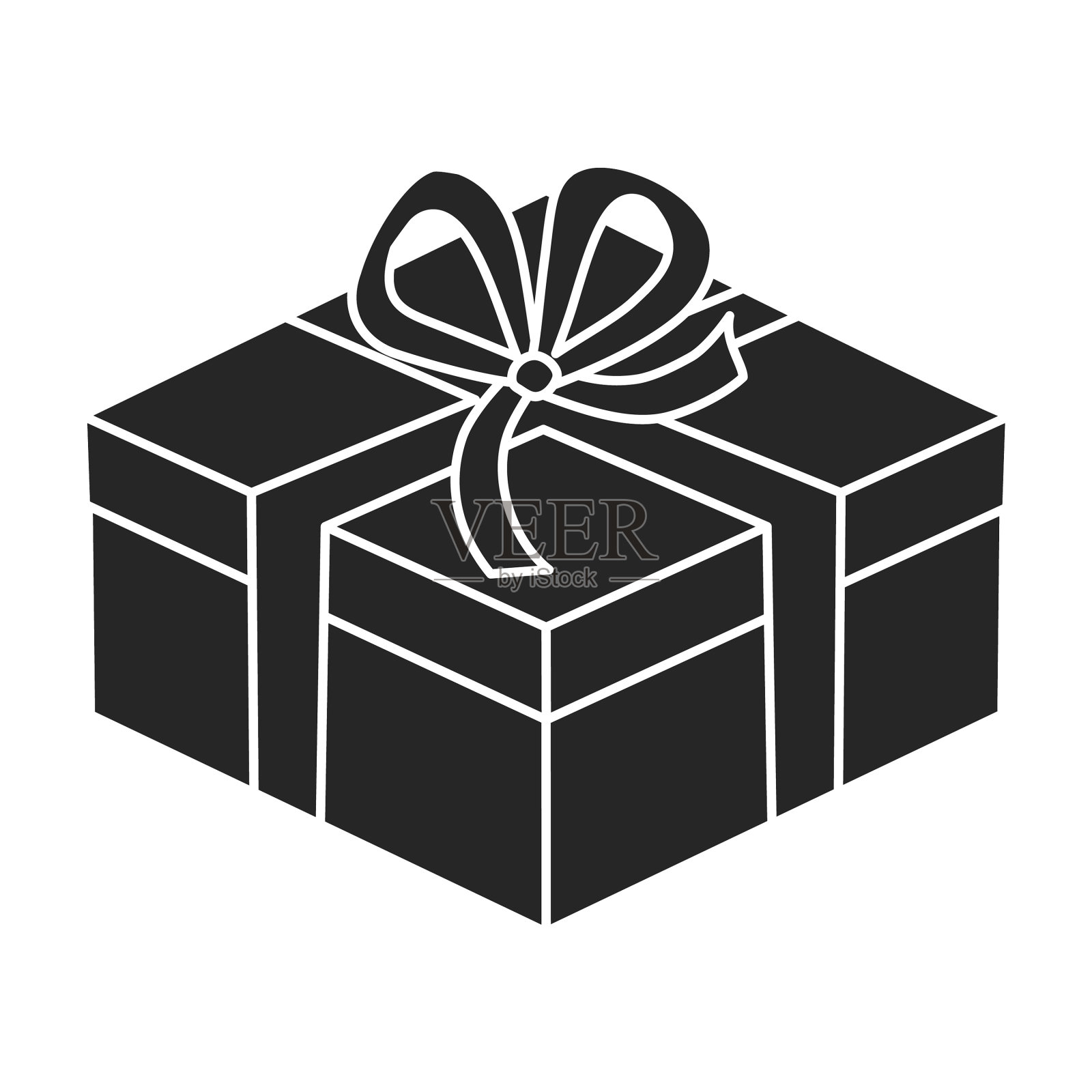 礼盒图标黑色图标隔离上插画图片素材