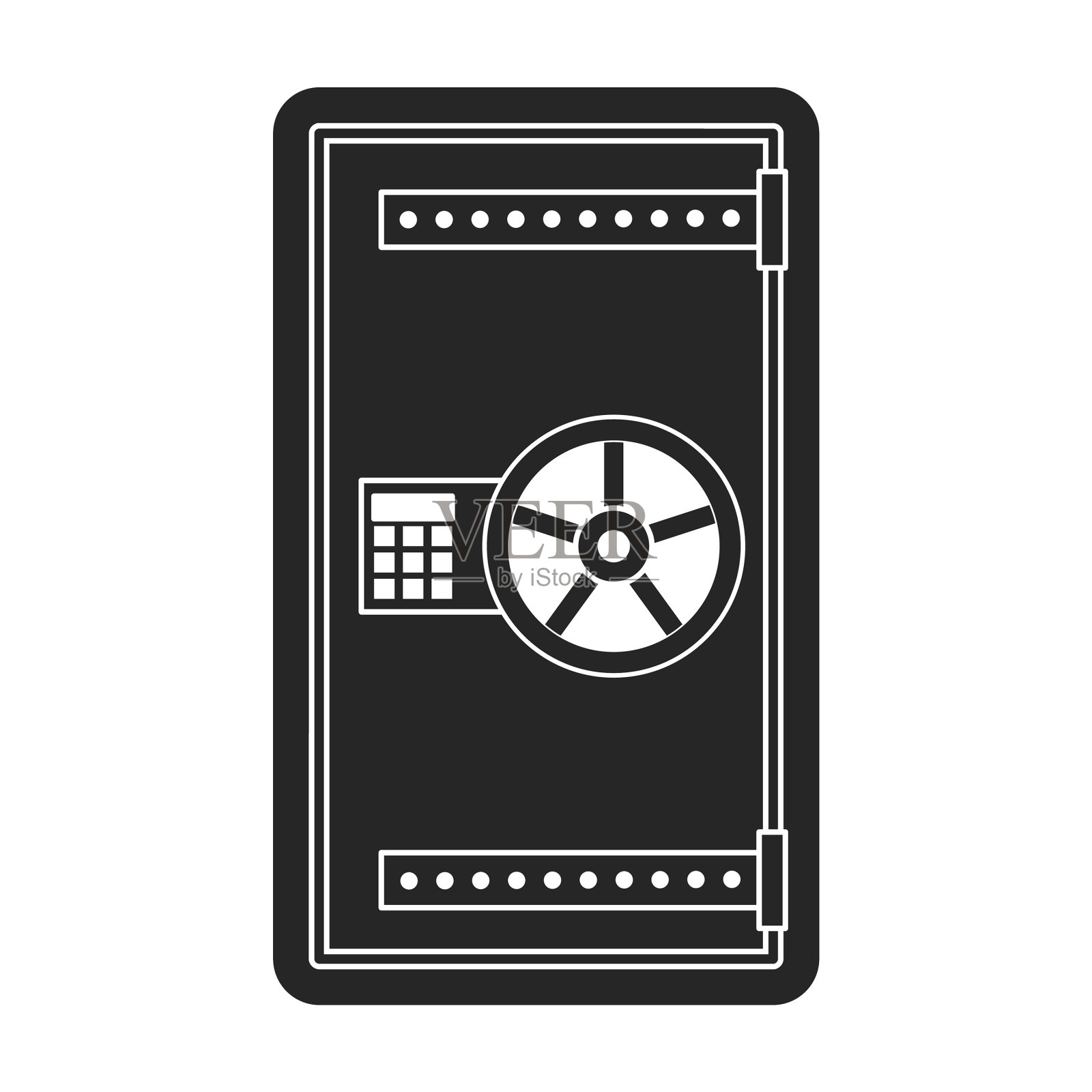 银行安全图标黑色图标孤立插画图片素材